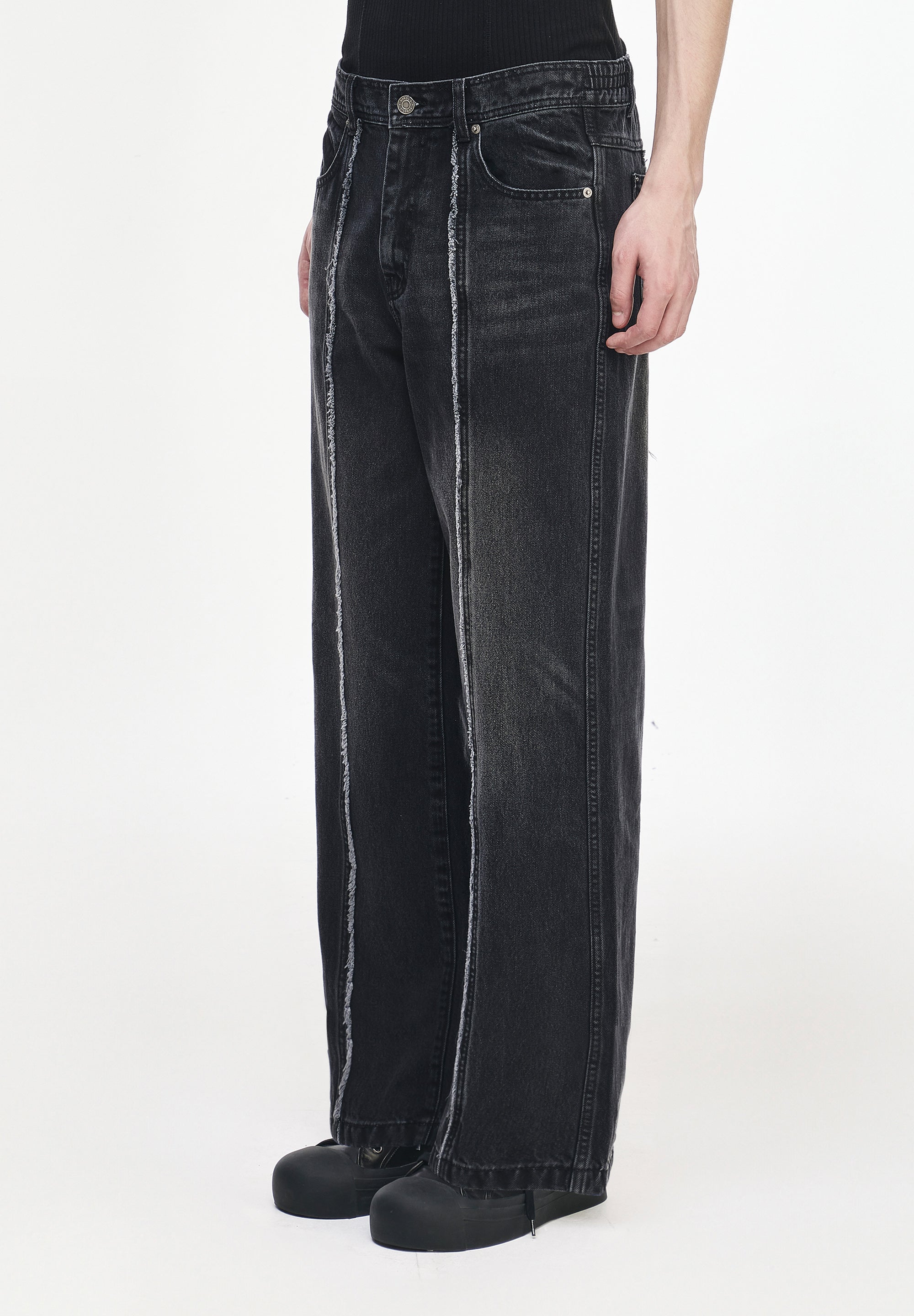 SONGZIO HOMME CUT OUT STRAIGHT DENIM