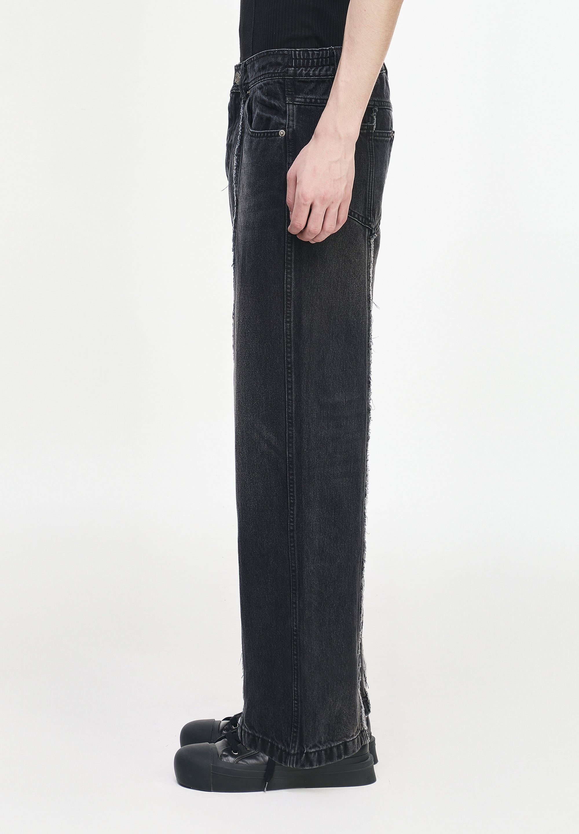 SONGZIO HOMME CUT OUT STRAIGHT DENIM