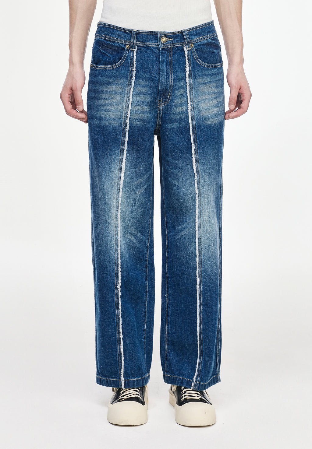 SONGZIO HOMME CUT OUT STRAIGHT DENIM