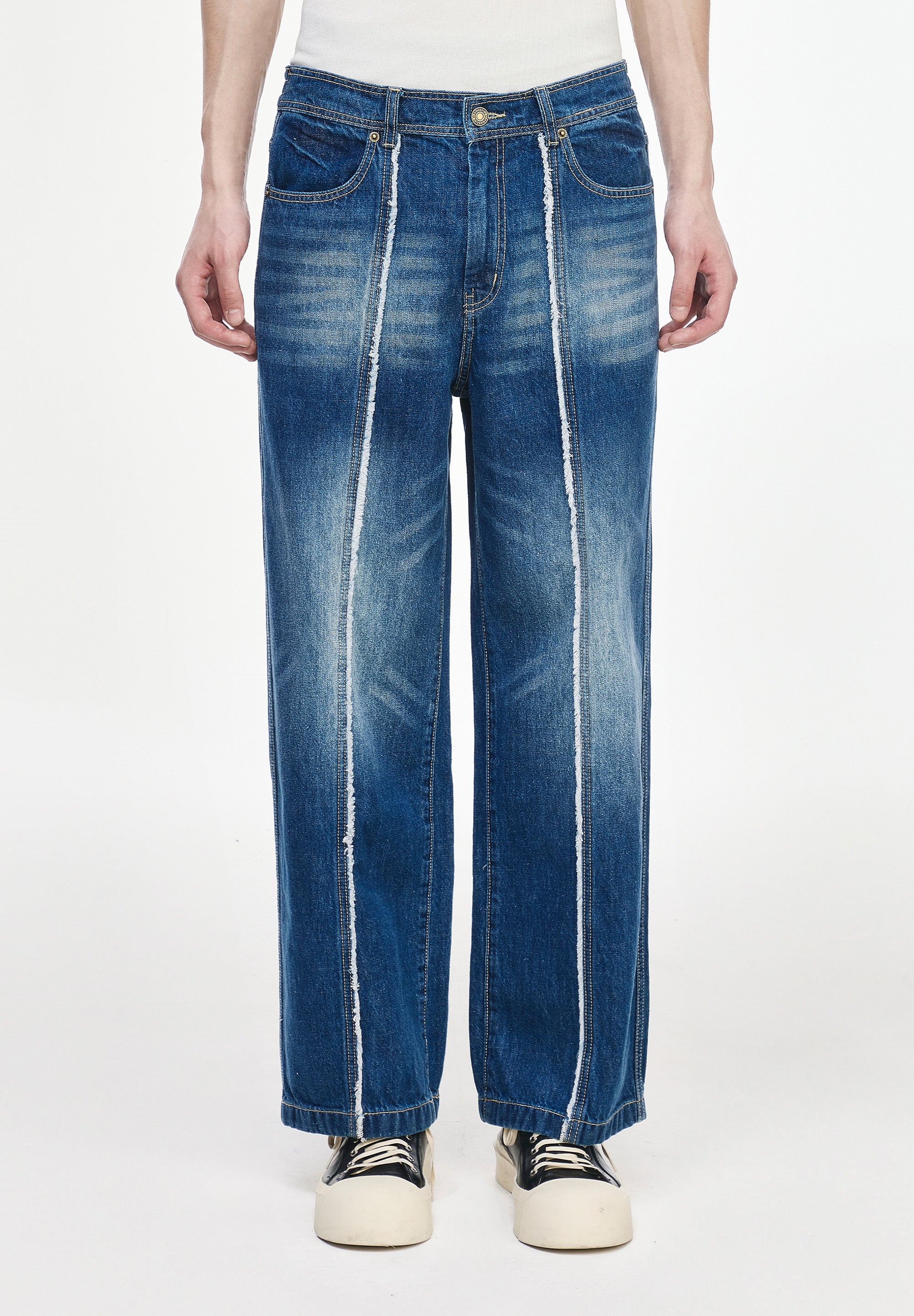 SONGZIO HOMME CUT OUT STRAIGHT DENIM