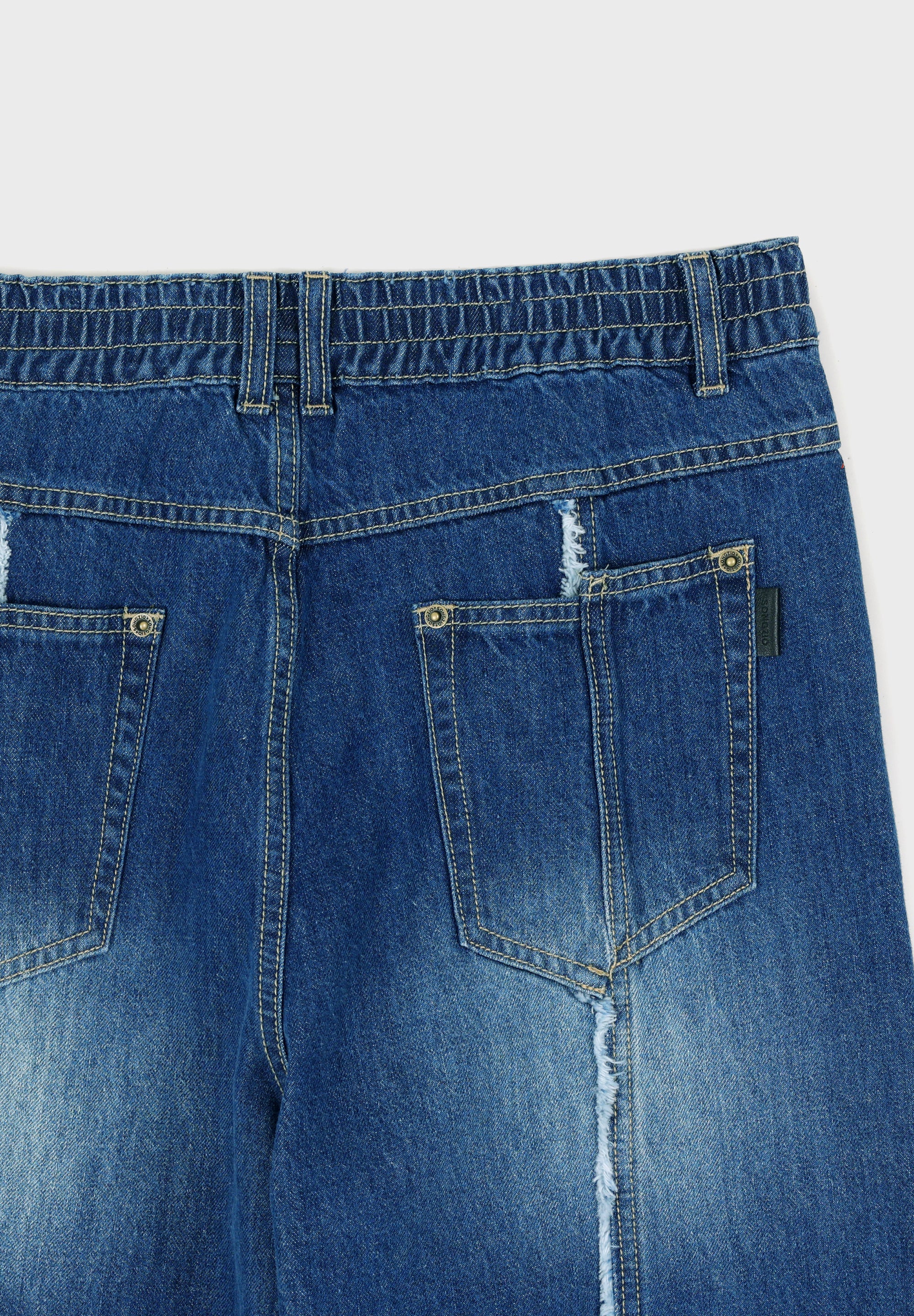 SONGZIO HOMME CUT OUT STRAIGHT DENIM