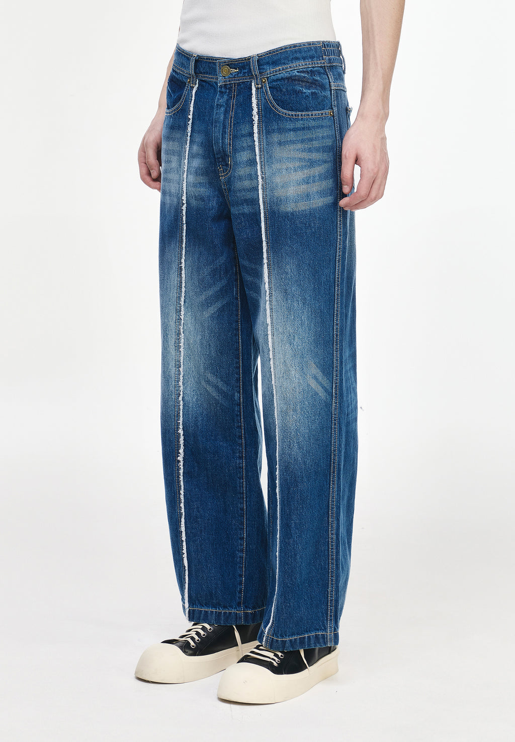 SONGZIO HOMME CUT OUT STRAIGHT DENIM