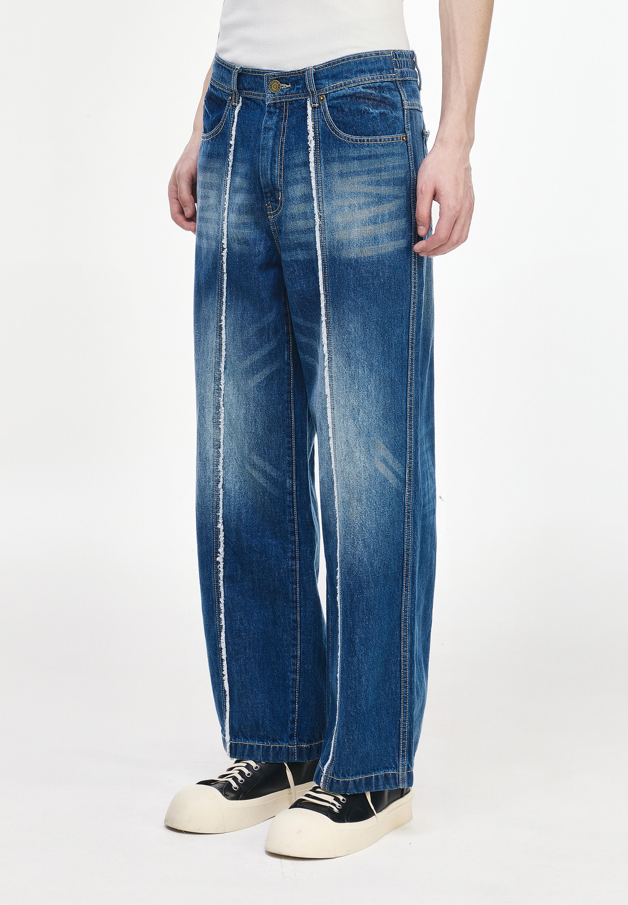SONGZIO HOMME CUT OUT STRAIGHT DENIM