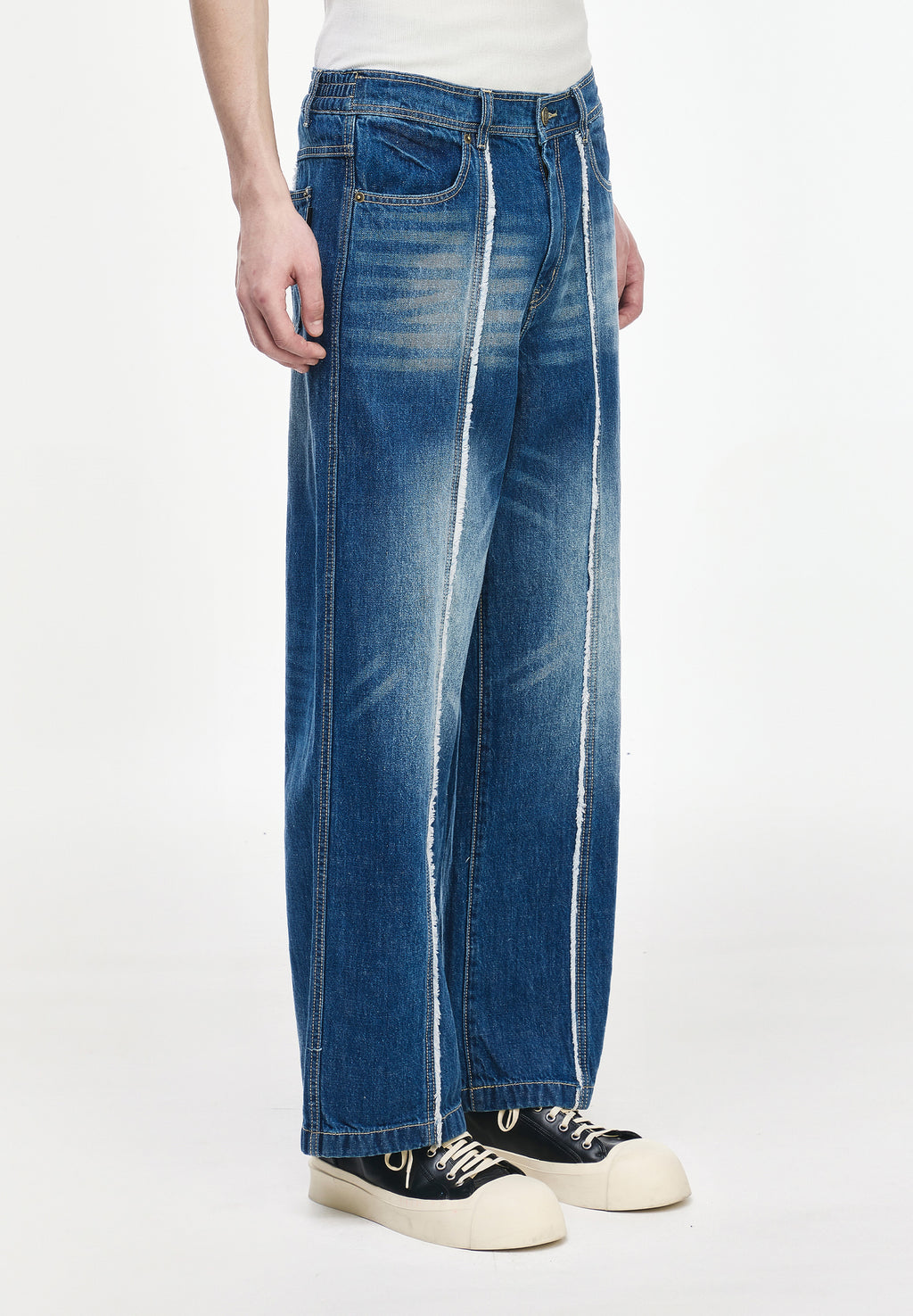 SONGZIO HOMME CUT OUT STRAIGHT DENIM