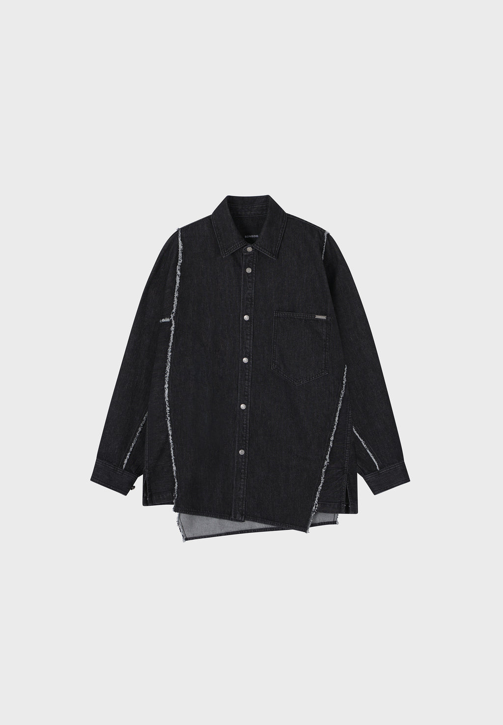 SONGZIO COLLECTION POLYPTYCH EMBROIDERED DENIM SHIRT
