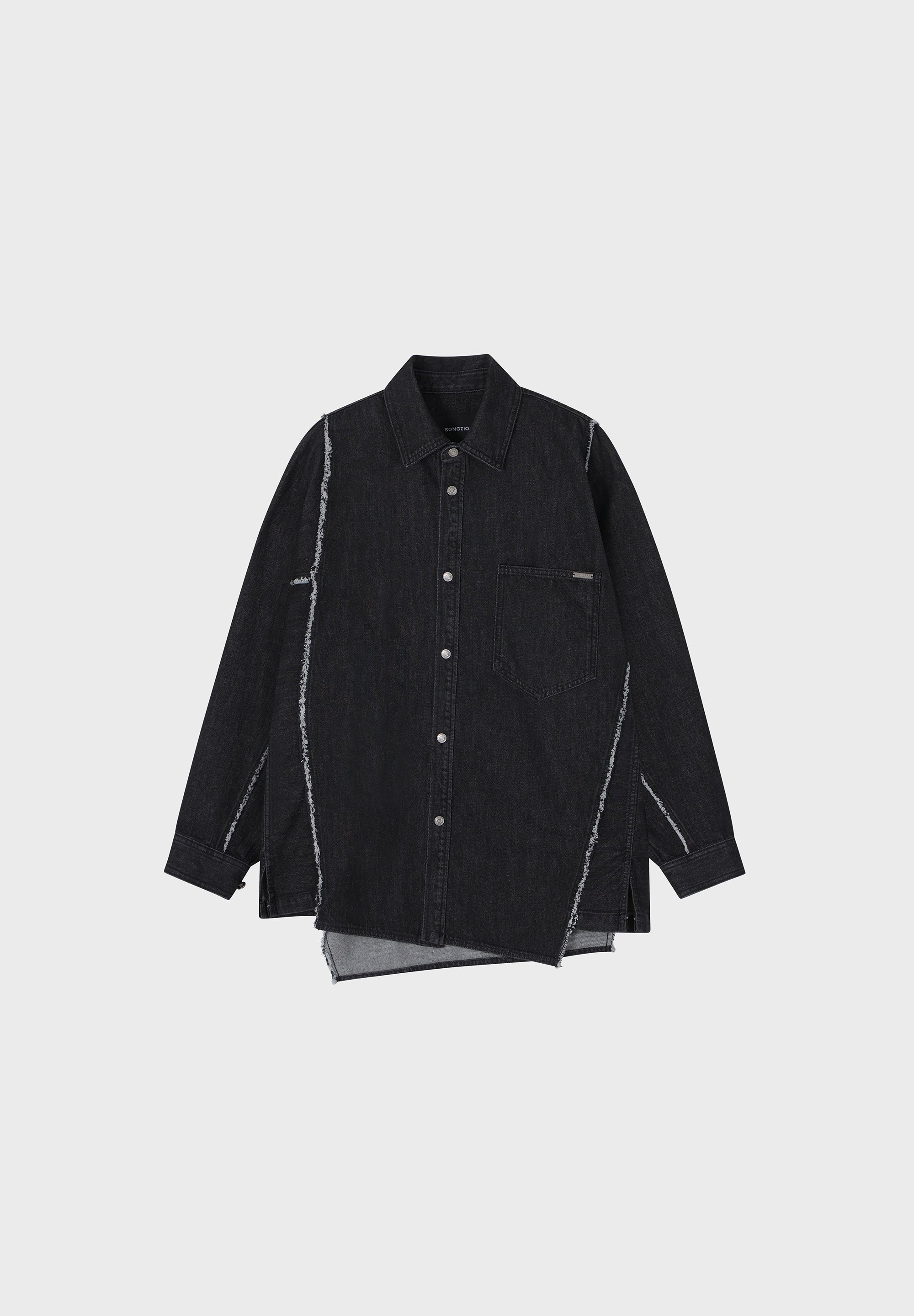 SONGZIO COLLECTION POLYPTYCH EMBROIDERED DENIM SHIRT