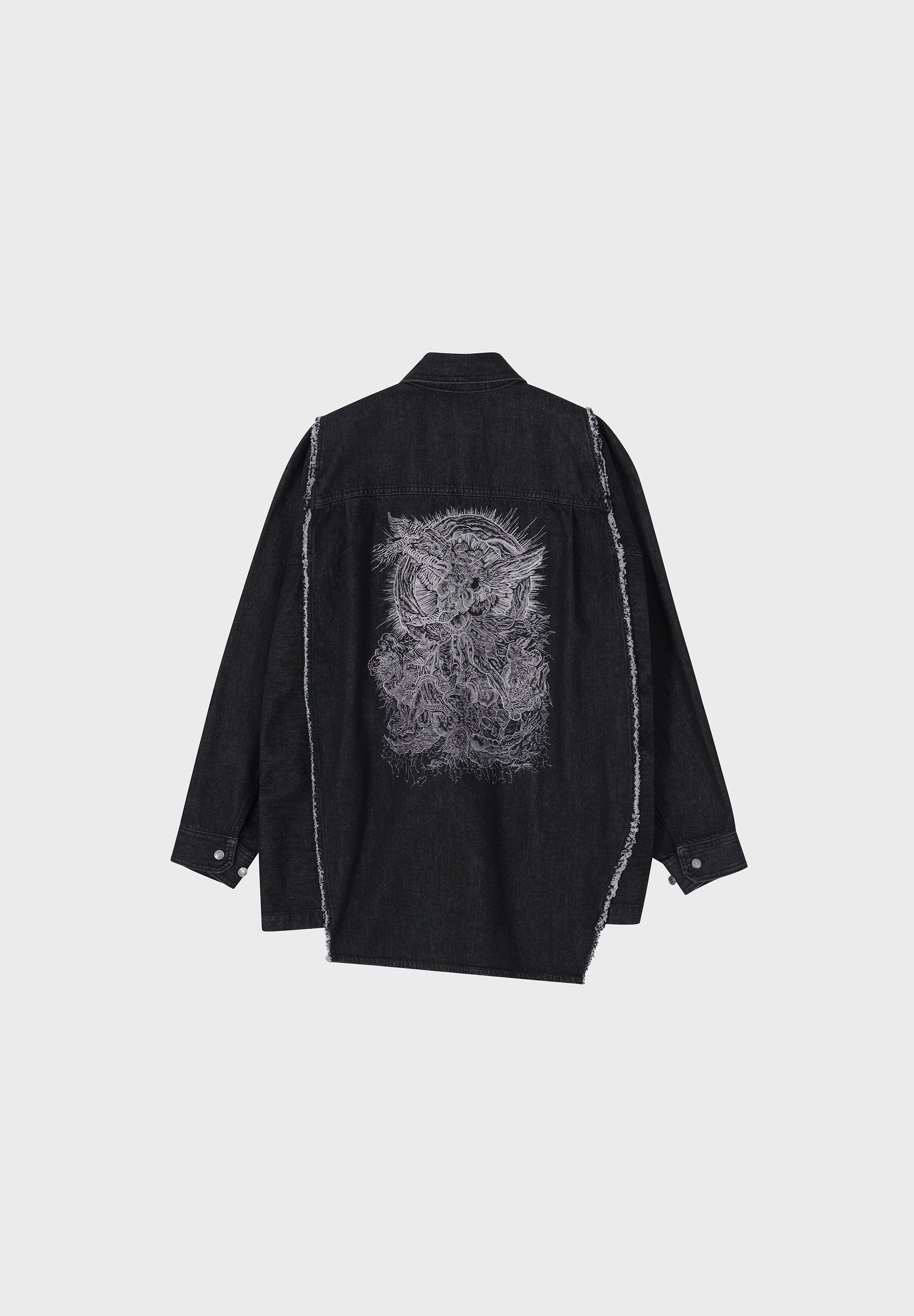 SONGZIO COLLECTION POLYPTYCH EMBROIDERED DENIM SHIRT