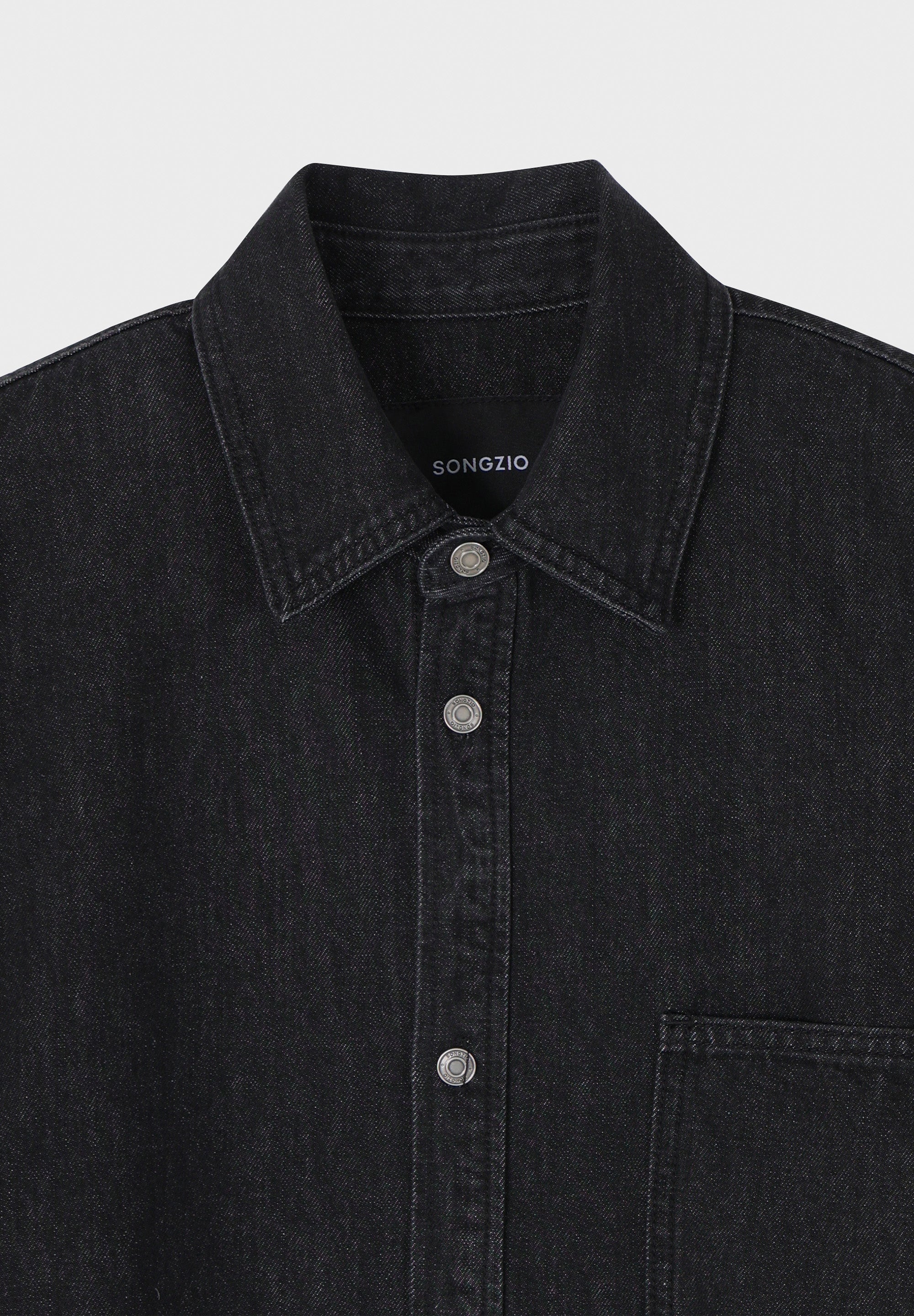 SONGZIO COLLECTION POLYPTYCH EMBROIDERED DENIM SHIRT