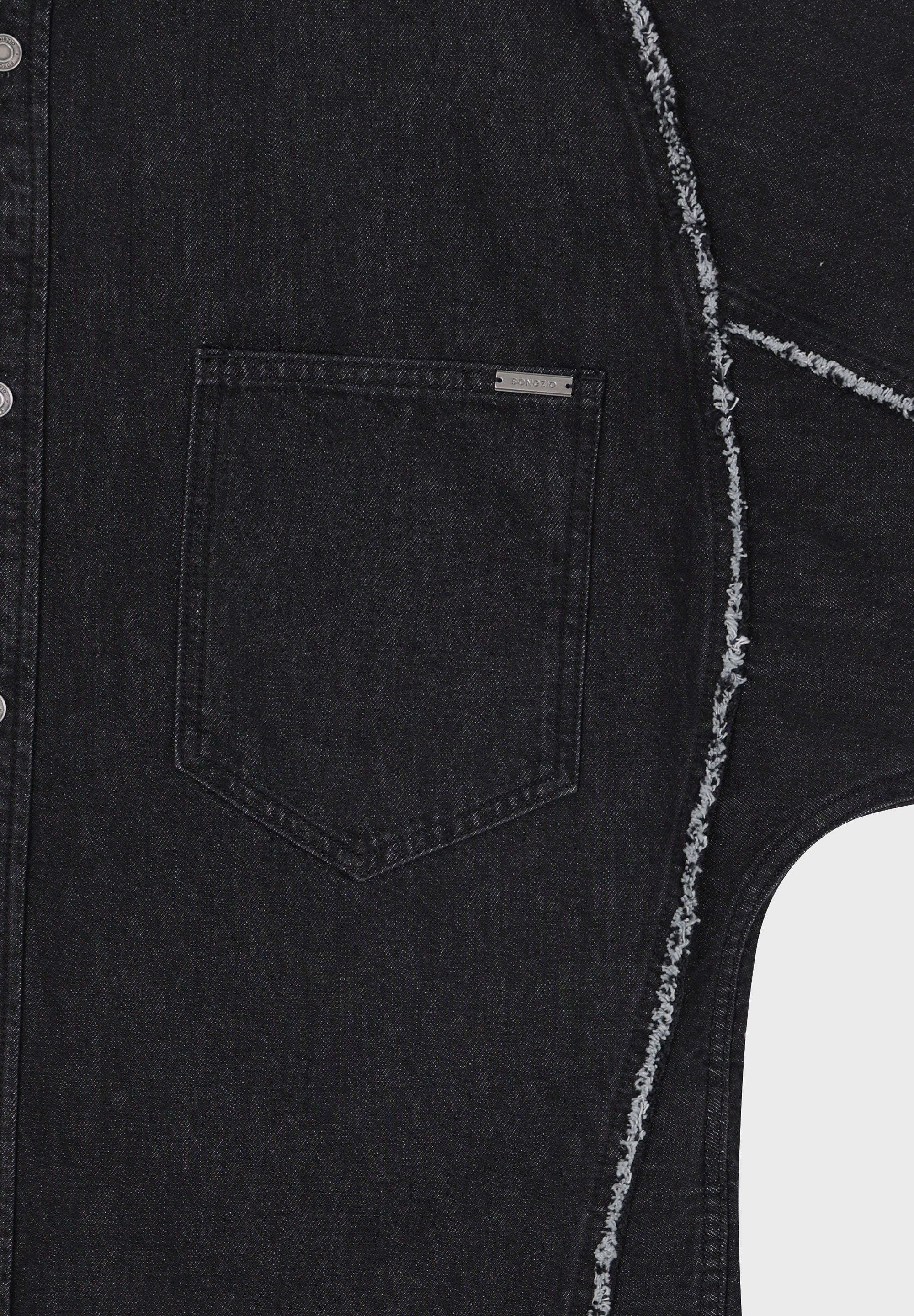 SONGZIO COLLECTION POLYPTYCH EMBROIDERED DENIM SHIRT