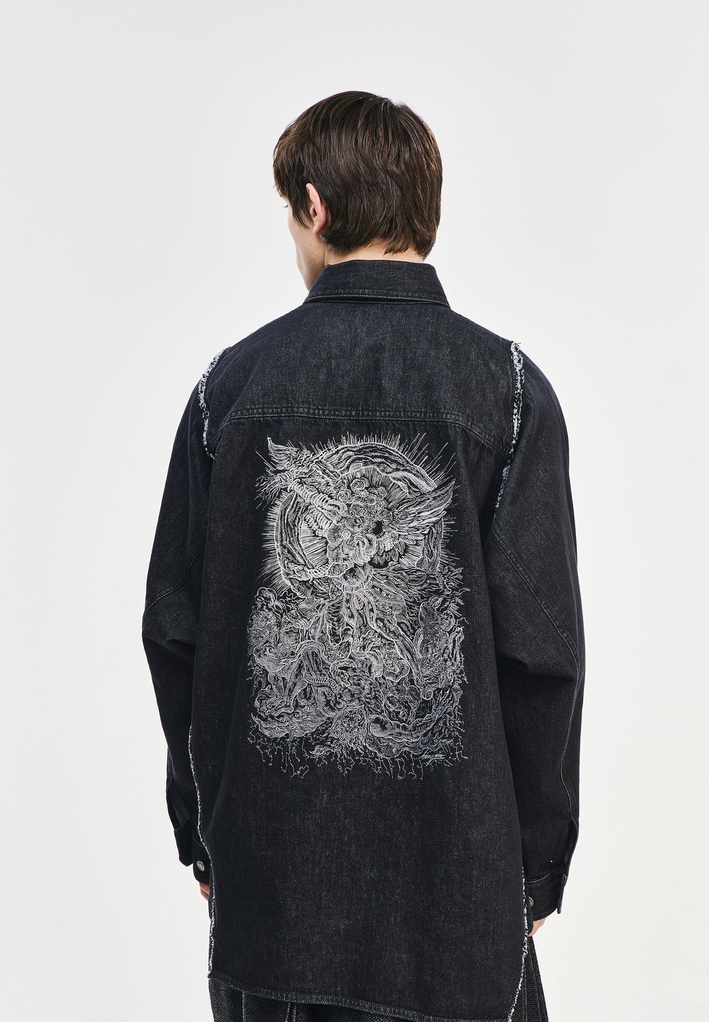 SONGZIO COLLECTION POLYPTYCH EMBROIDERED DENIM SHIRT