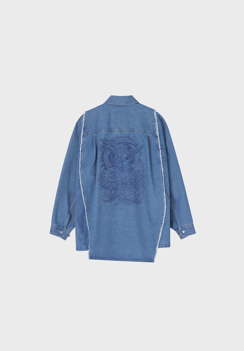 SONGZIO COLLECTION POLYPTYCH EMBROIDERED DENIM SHIRT