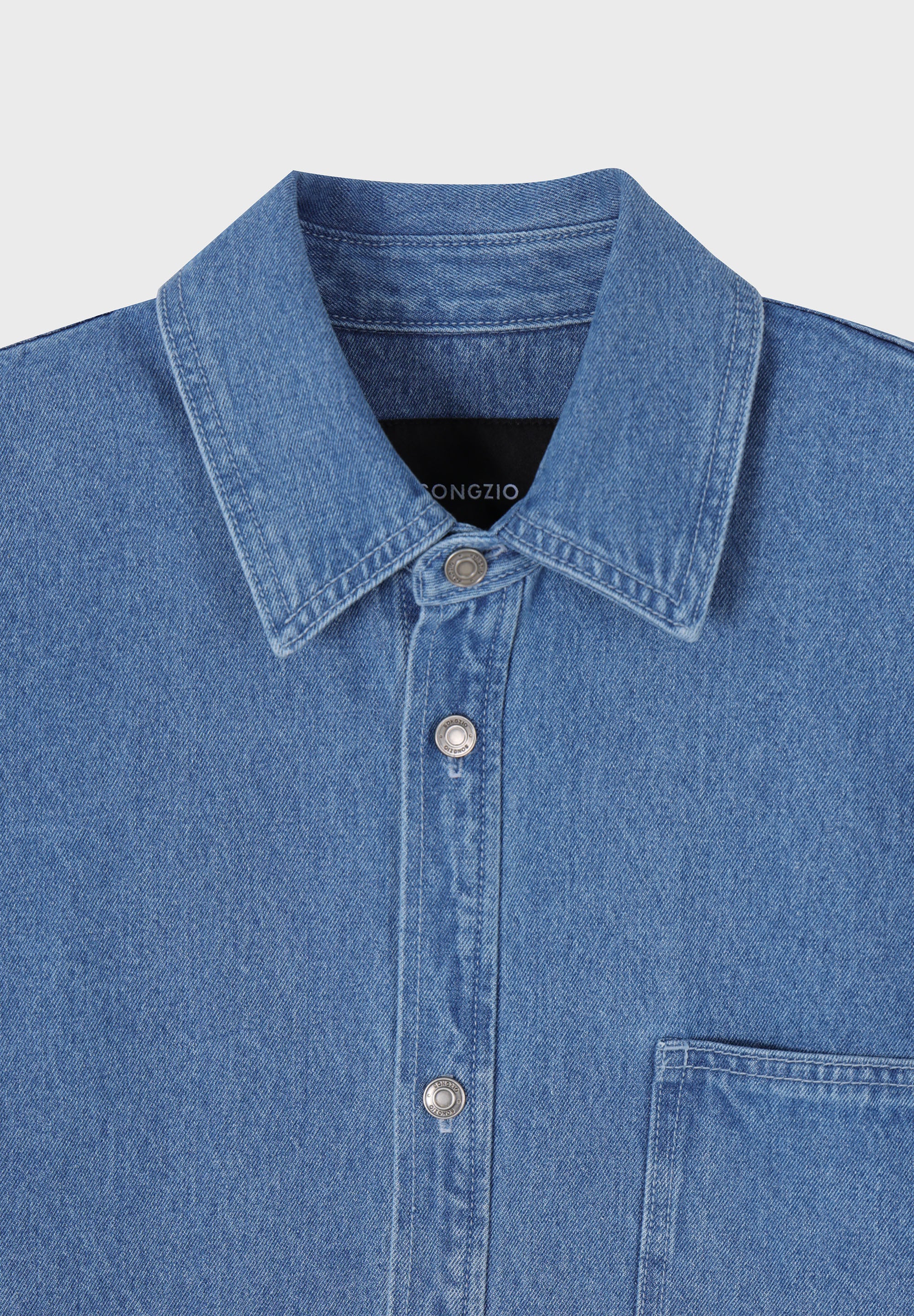 SONGZIO COLLECTION POLYPTYCH EMBROIDERED DENIM SHIRT