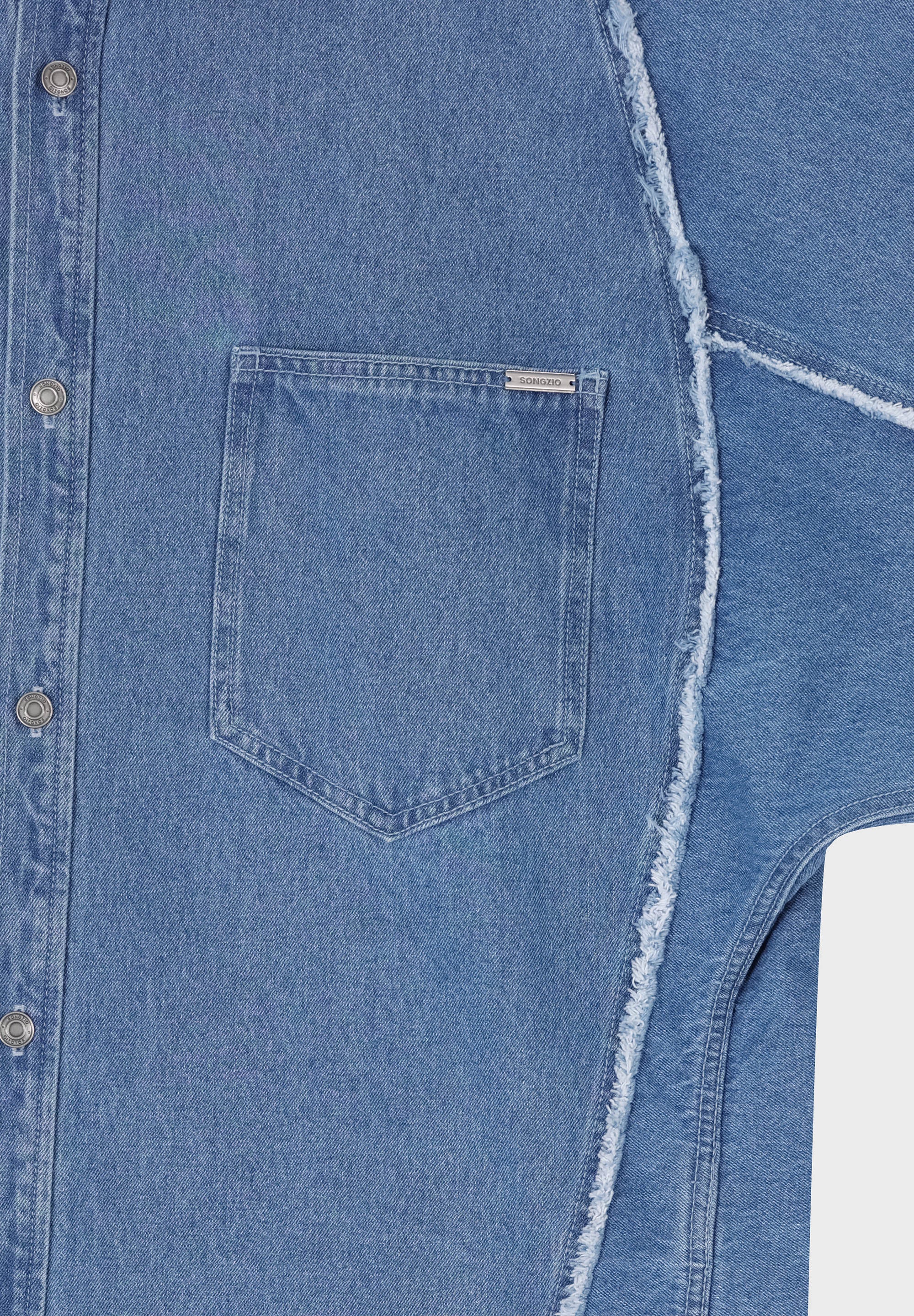 SONGZIO COLLECTION POLYPTYCH EMBROIDERED DENIM SHIRT