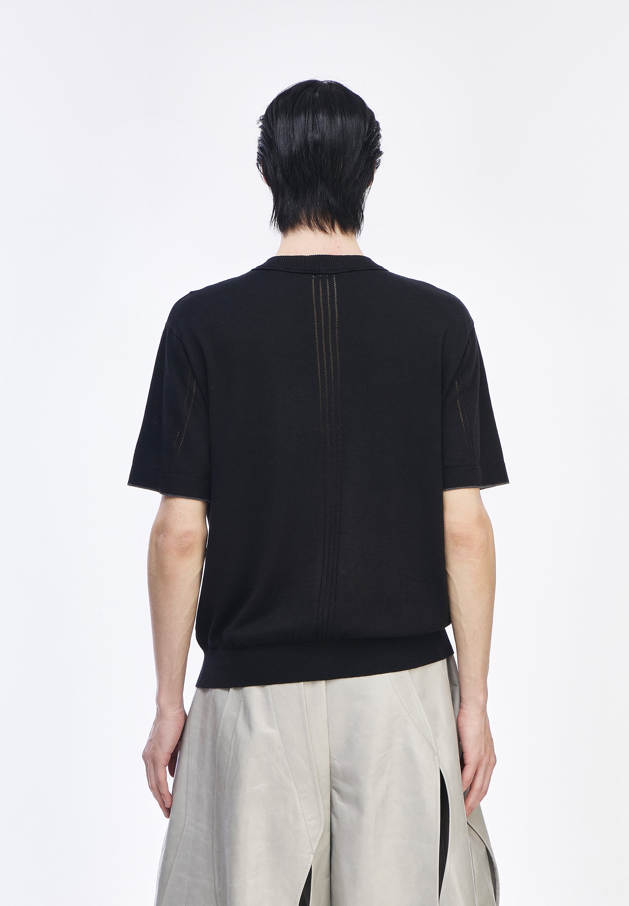 PANTHER ROUND NECK HALF CARDIGAN