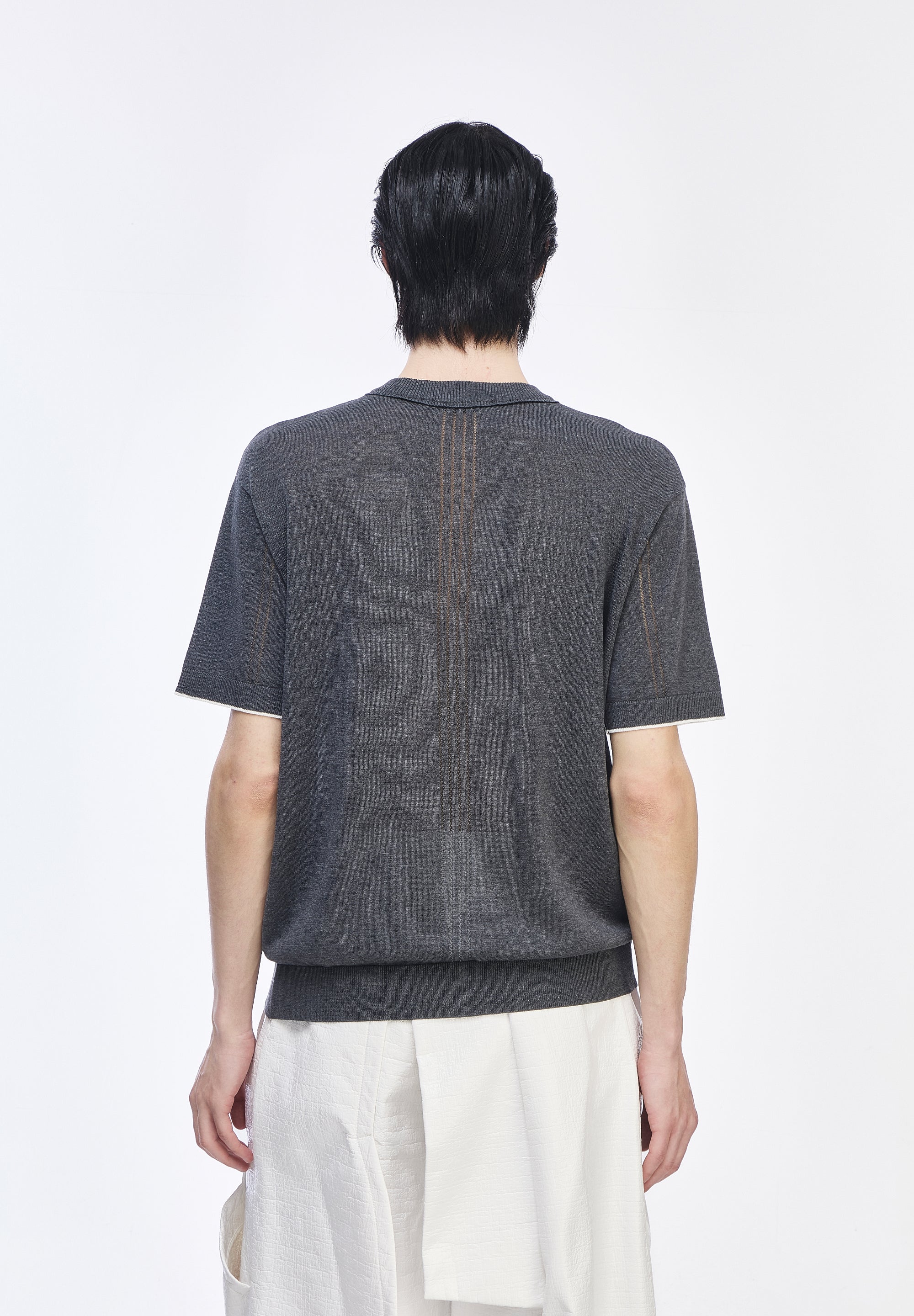 PANTHER ROUND NECK HALF CARDIGAN