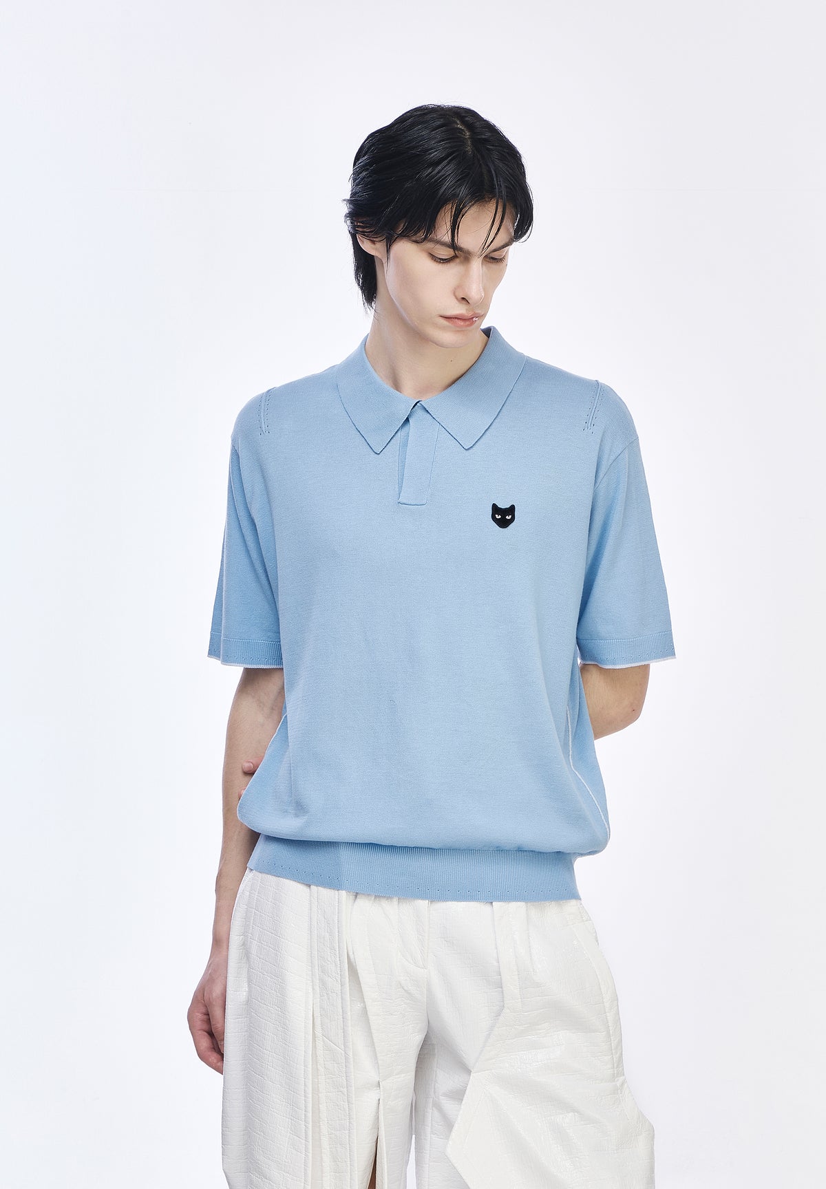 PANTHER COLLARED HALF KNIT