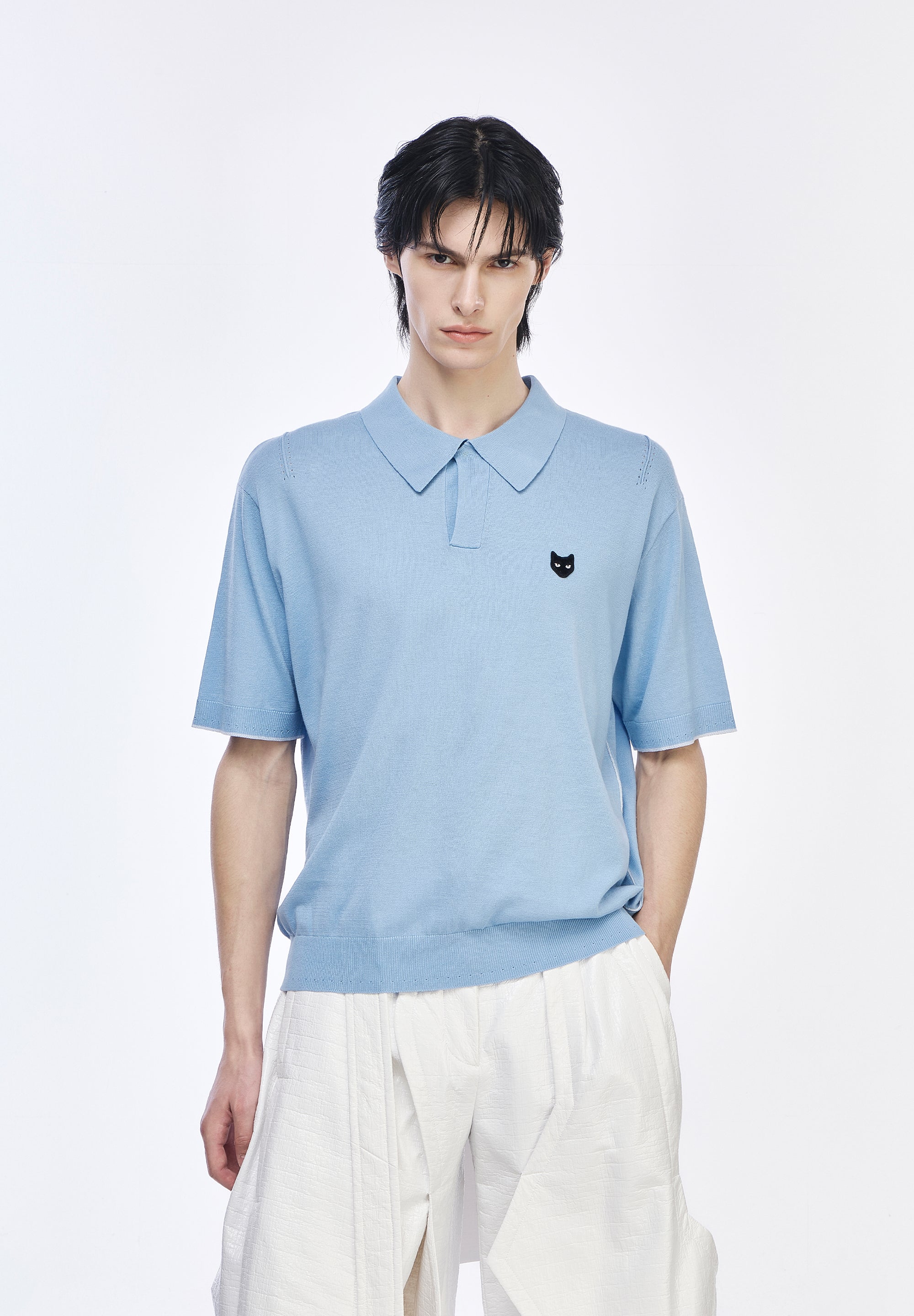 PANTHER COLLARED HALF KNIT