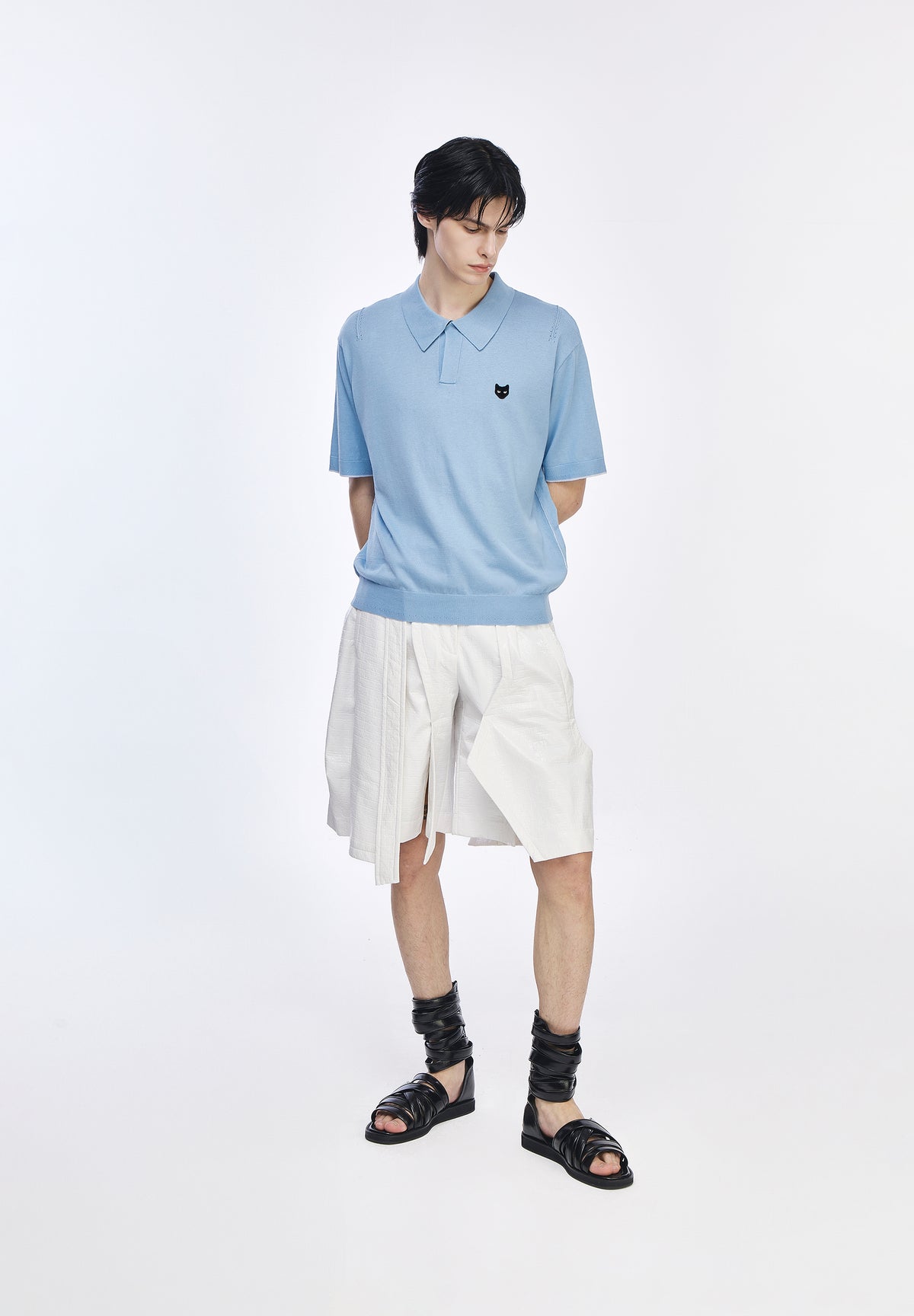 PANTHER COLLARED HALF KNIT