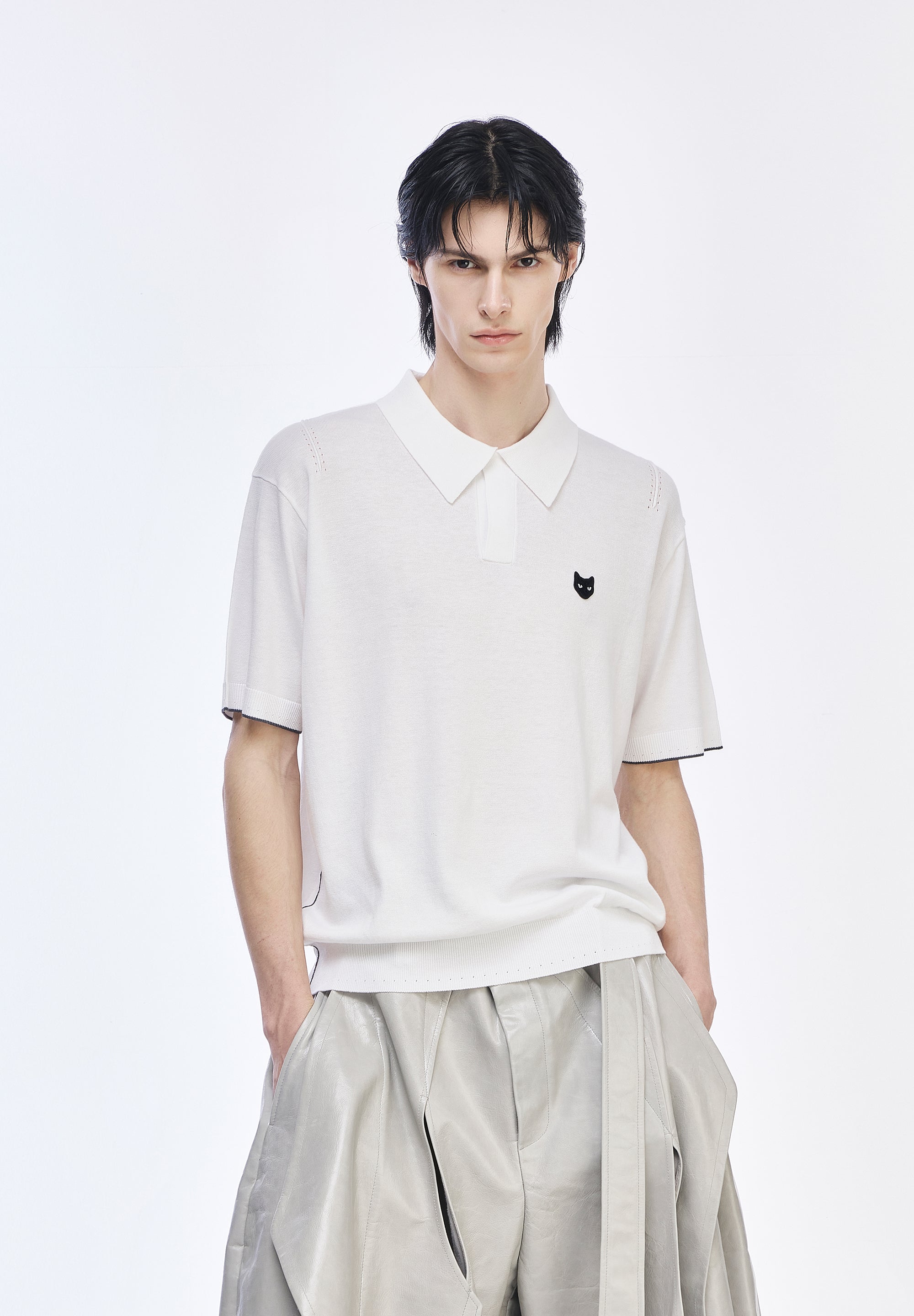 PANTHER COLLARED HALF KNIT