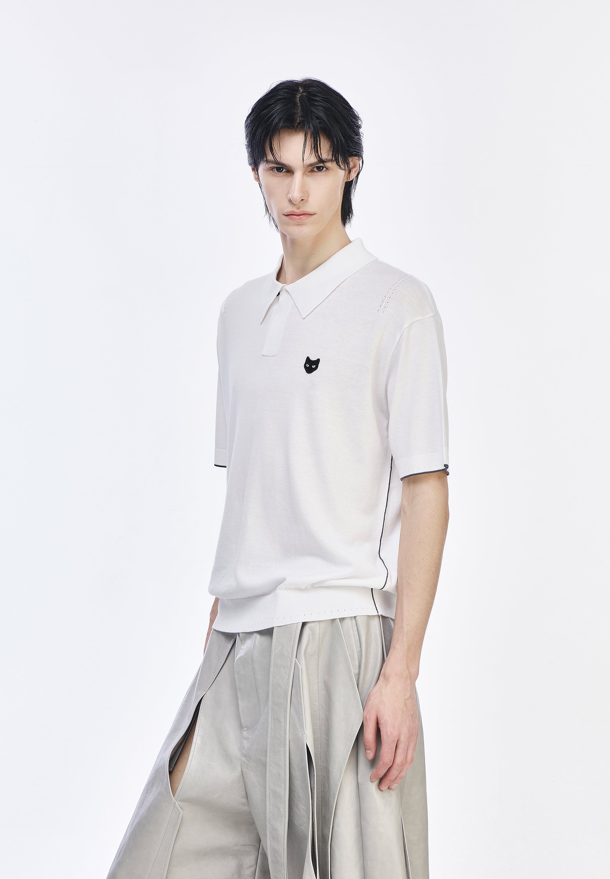 PANTHER COLLARED HALF KNIT