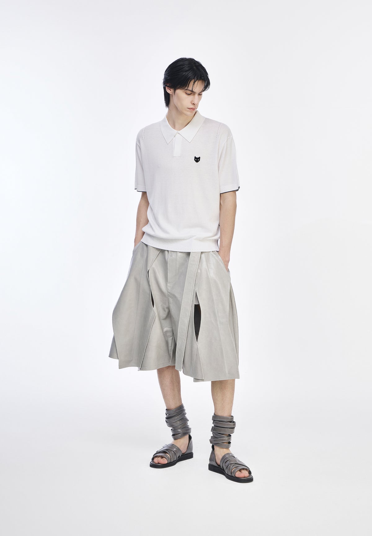 PANTHER COLLARED HALF KNIT