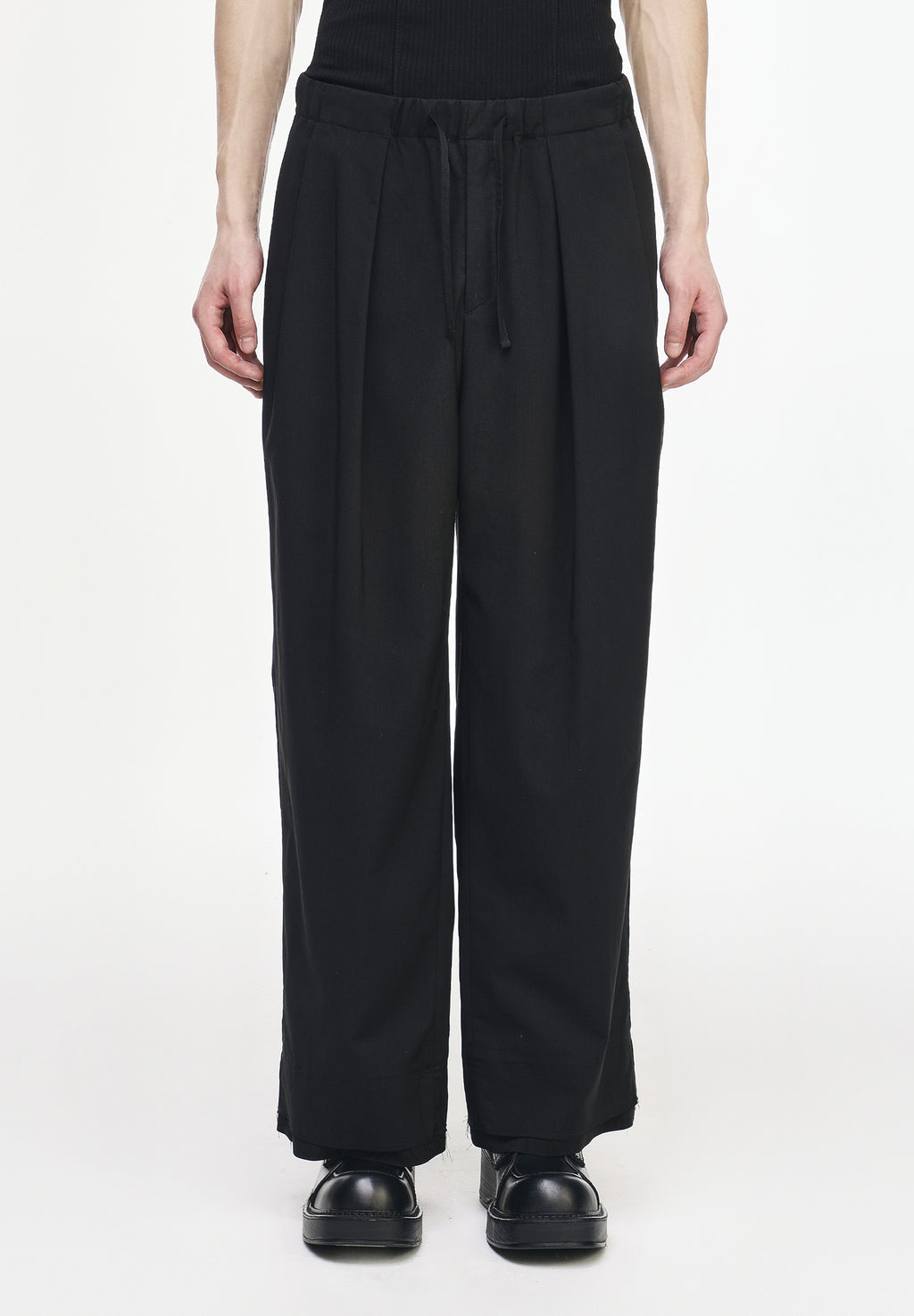 LINEN STRING WIDE PANTS