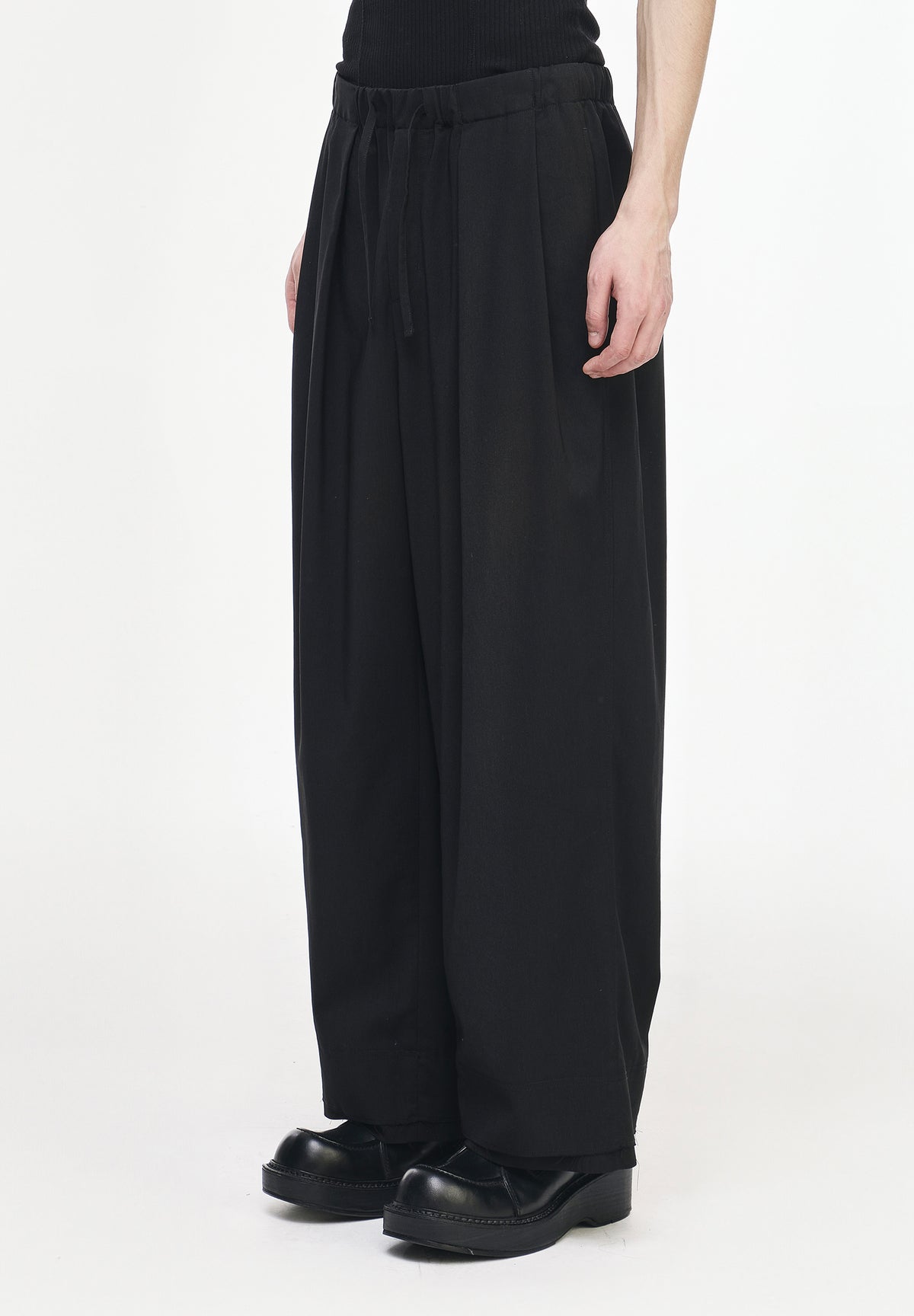 LINEN STRING WIDE PANTS
