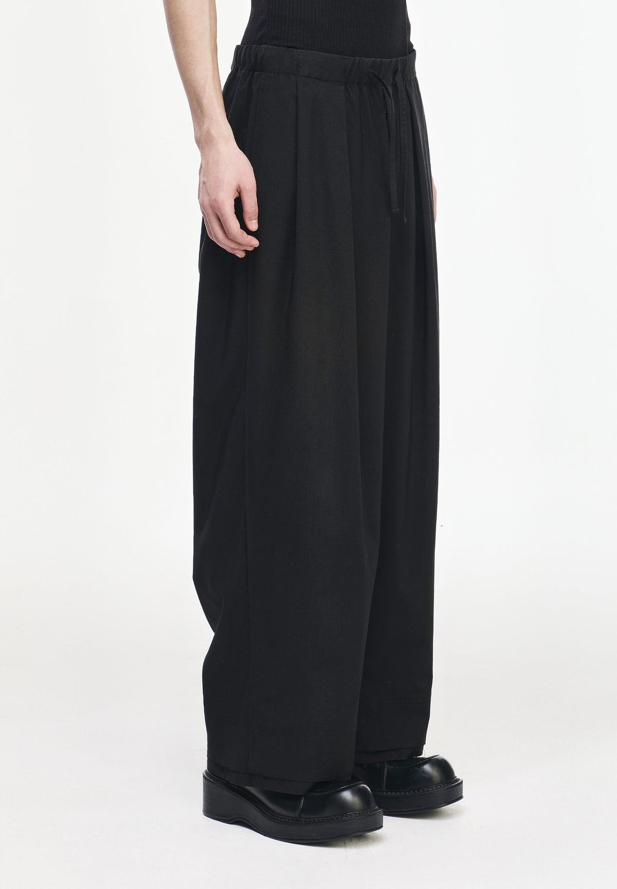 LINEN STRING WIDE PANTS