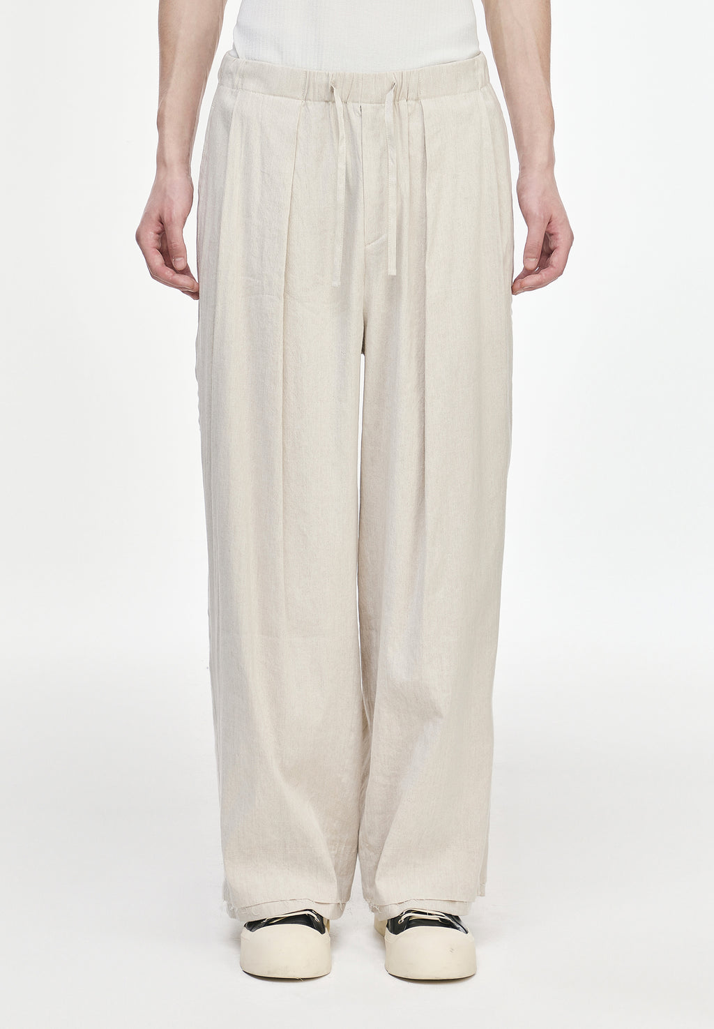 LINEN STRING WIDE PANTS