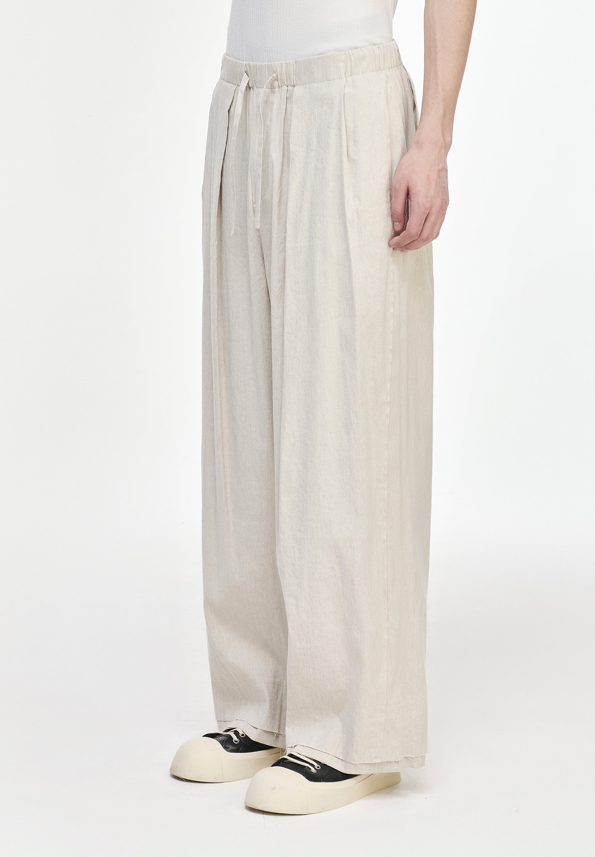 LINEN STRING WIDE PANTS