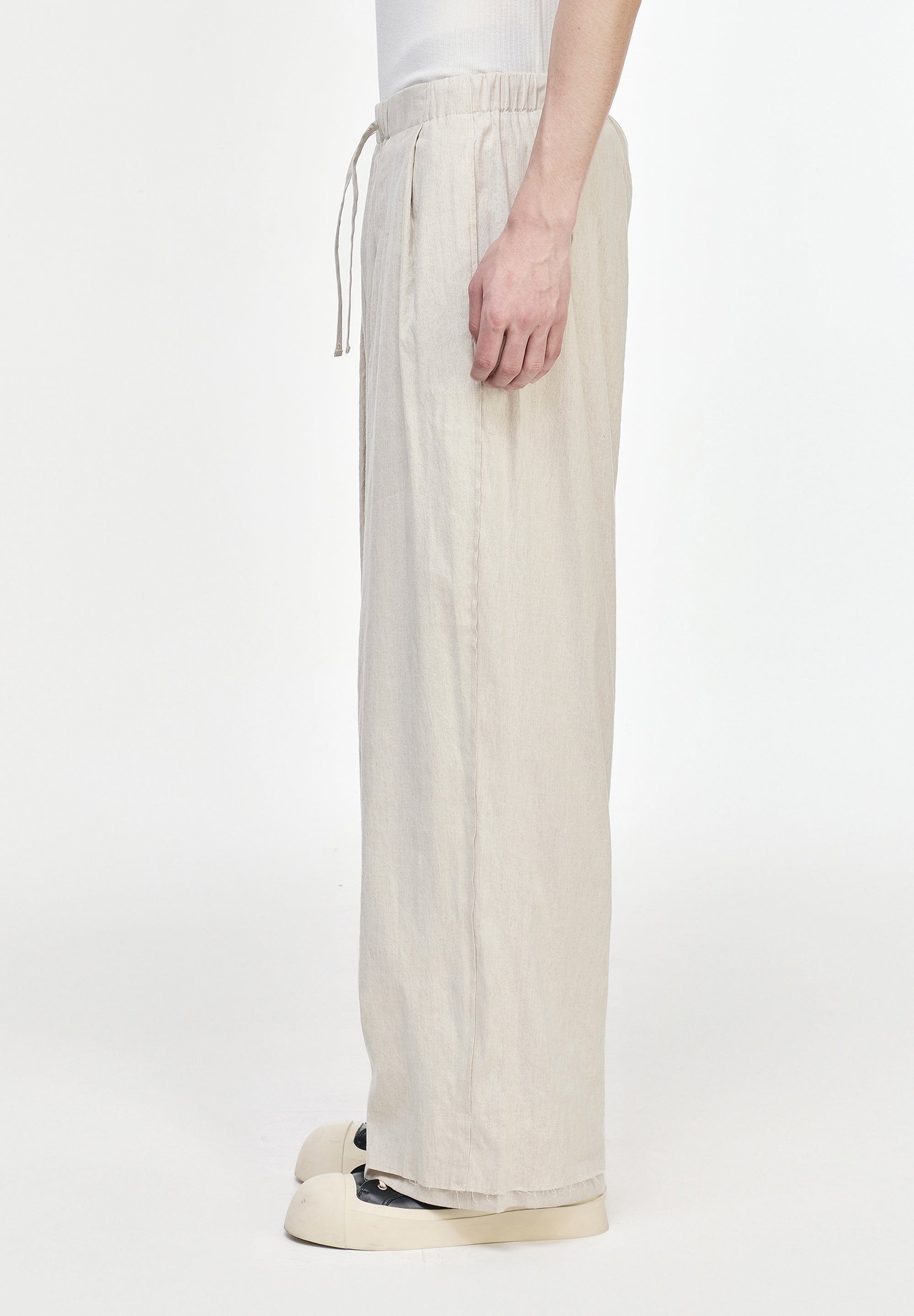 LINEN STRING WIDE PANTS