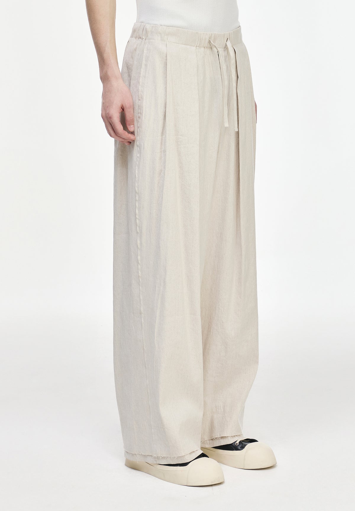 LINEN STRING WIDE PANTS