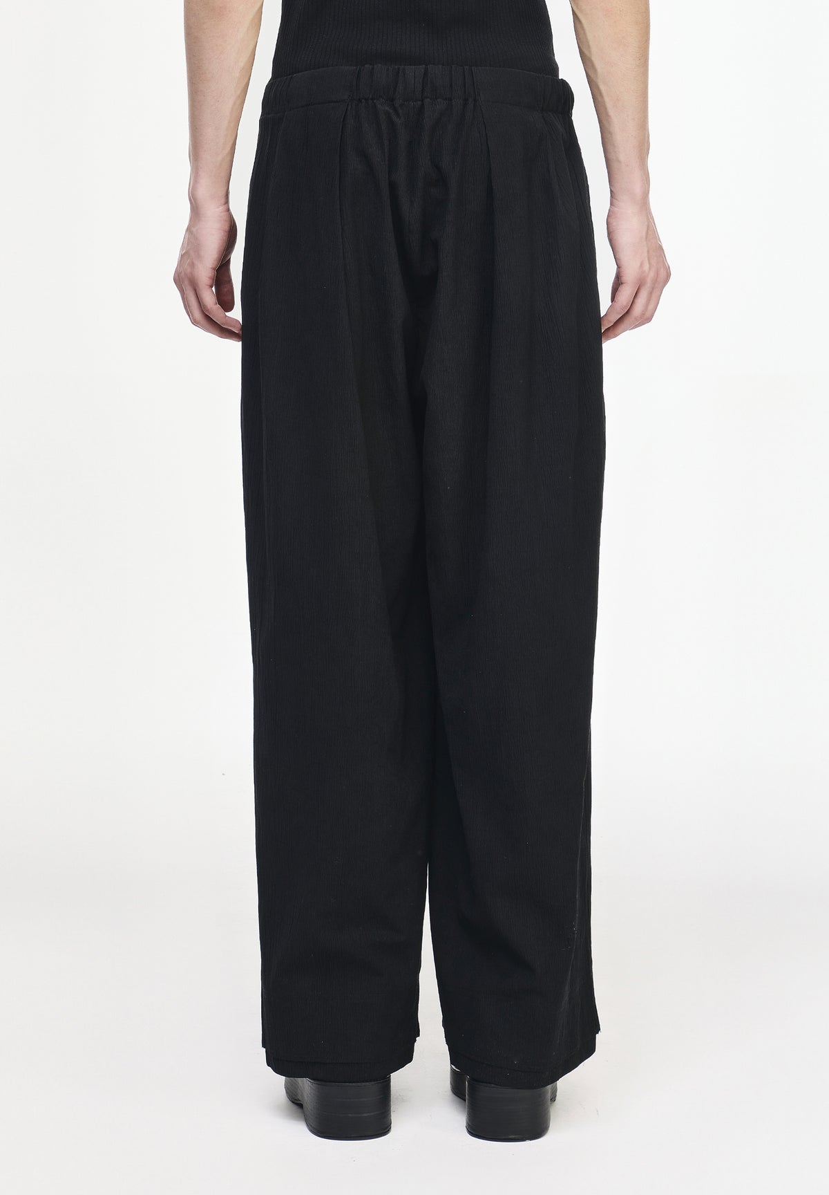 PLEATS STRING WIDE PANTS