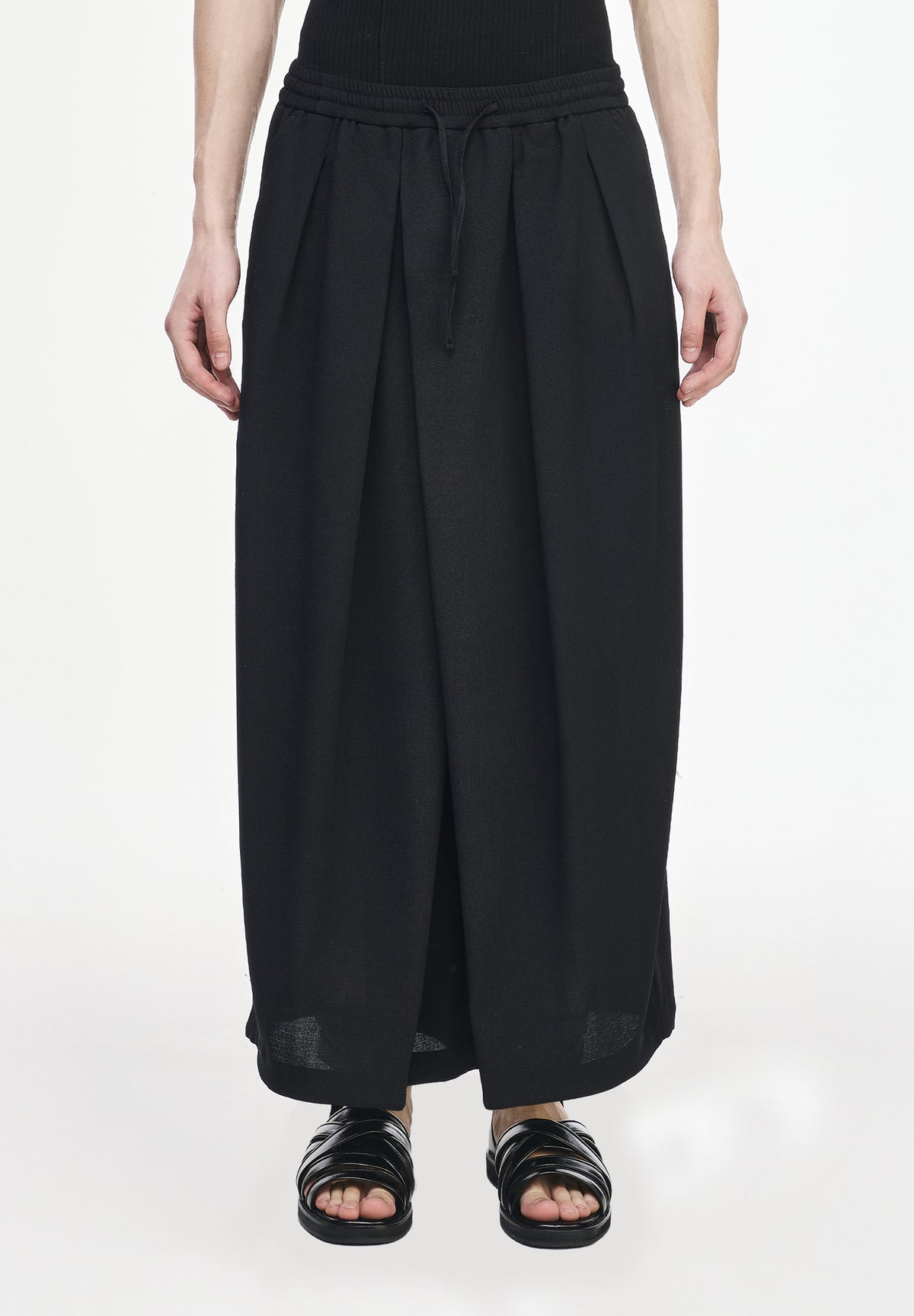 ASYMMETRIC CROP WIDE PANTS