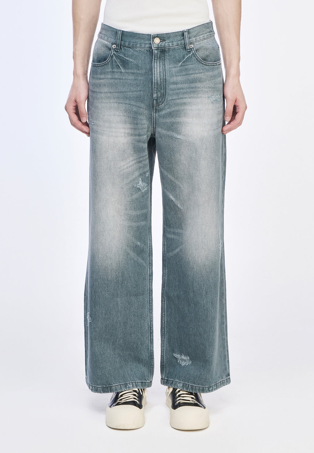 STONE WASHED FLARE DENIM