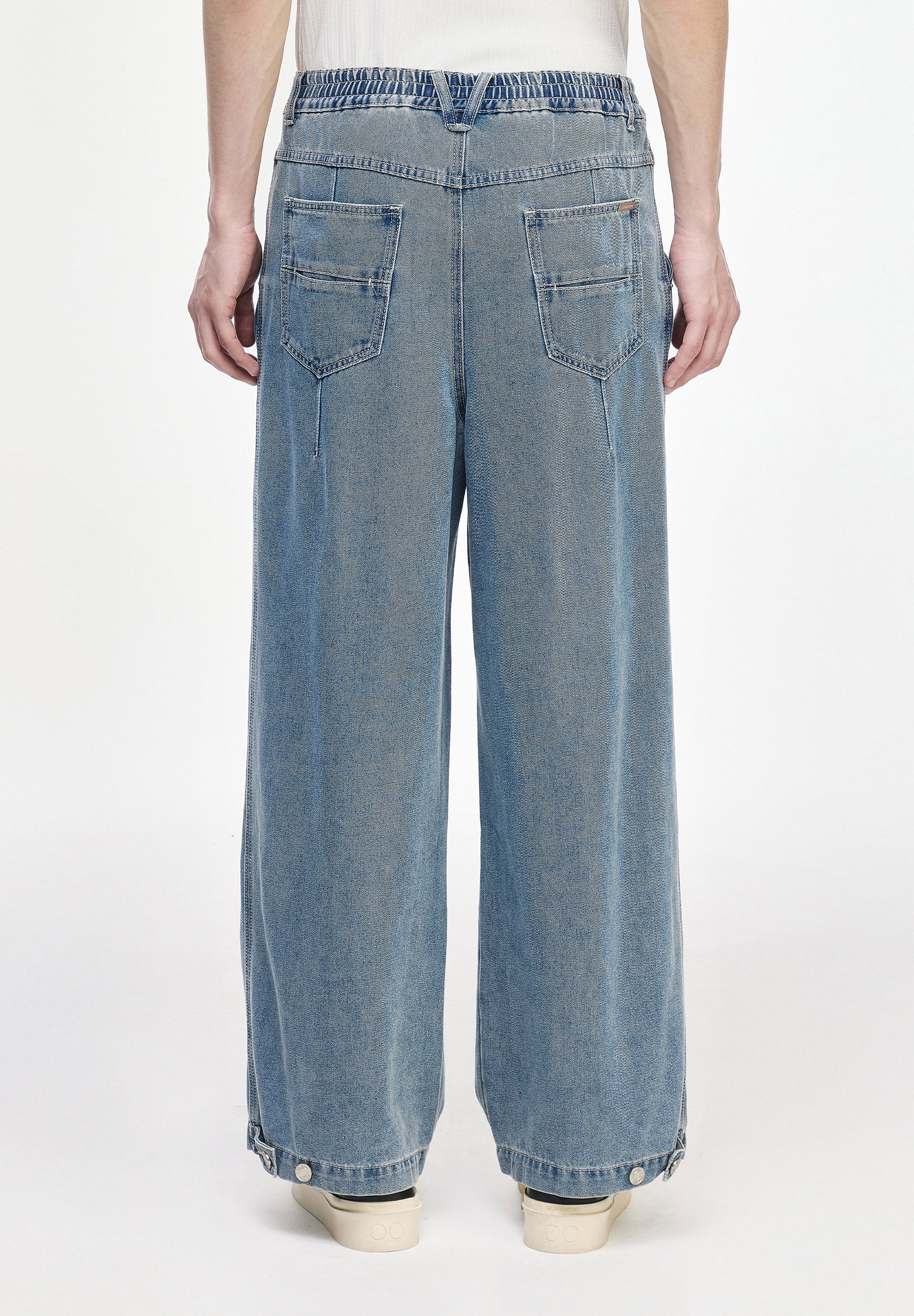 CROSS TUCK WIDE DENIM