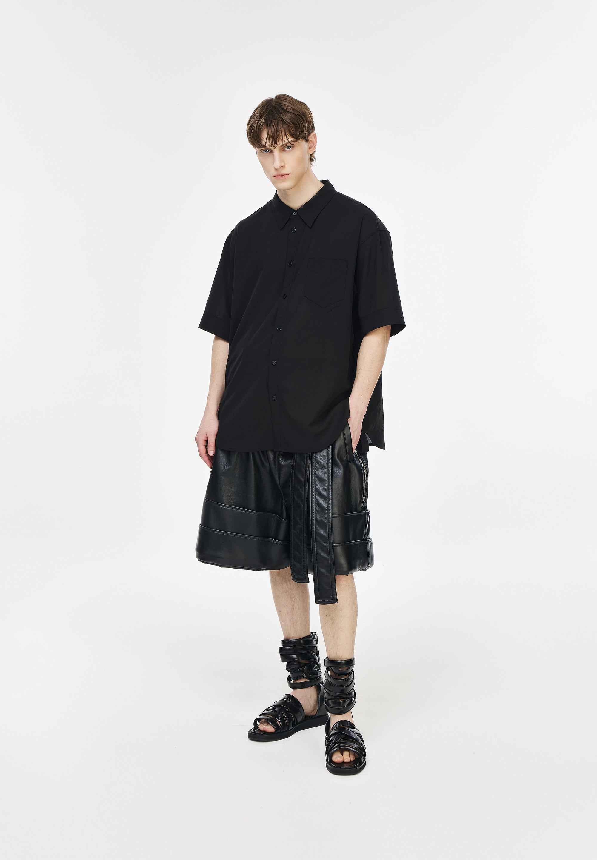 NIGHT MICKEY EMBROIDERED HALF SHIRT