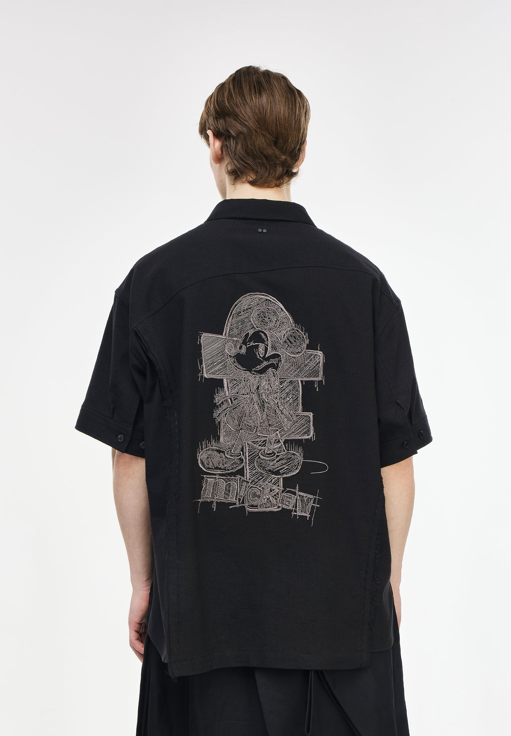 CROSS MICKEY ASYMMETRIC HALF SHIRT