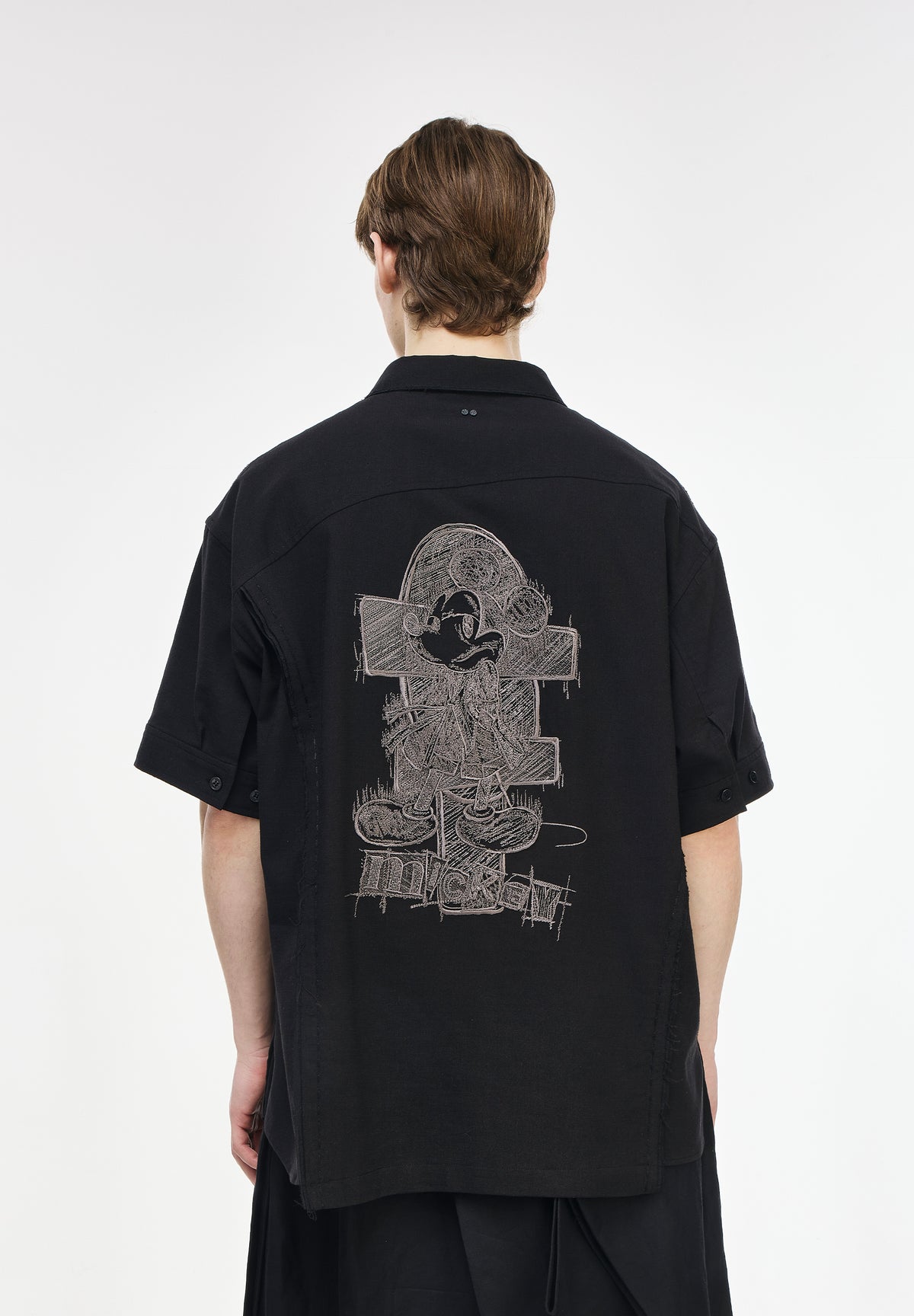 CROSS MICKEY ASYMMETRIC HALF SHIRT