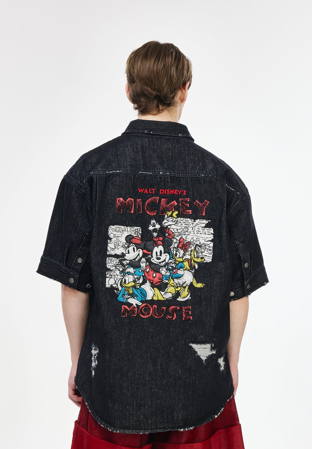 MICKEY & FRIENDS DENIM HALF SHIRT