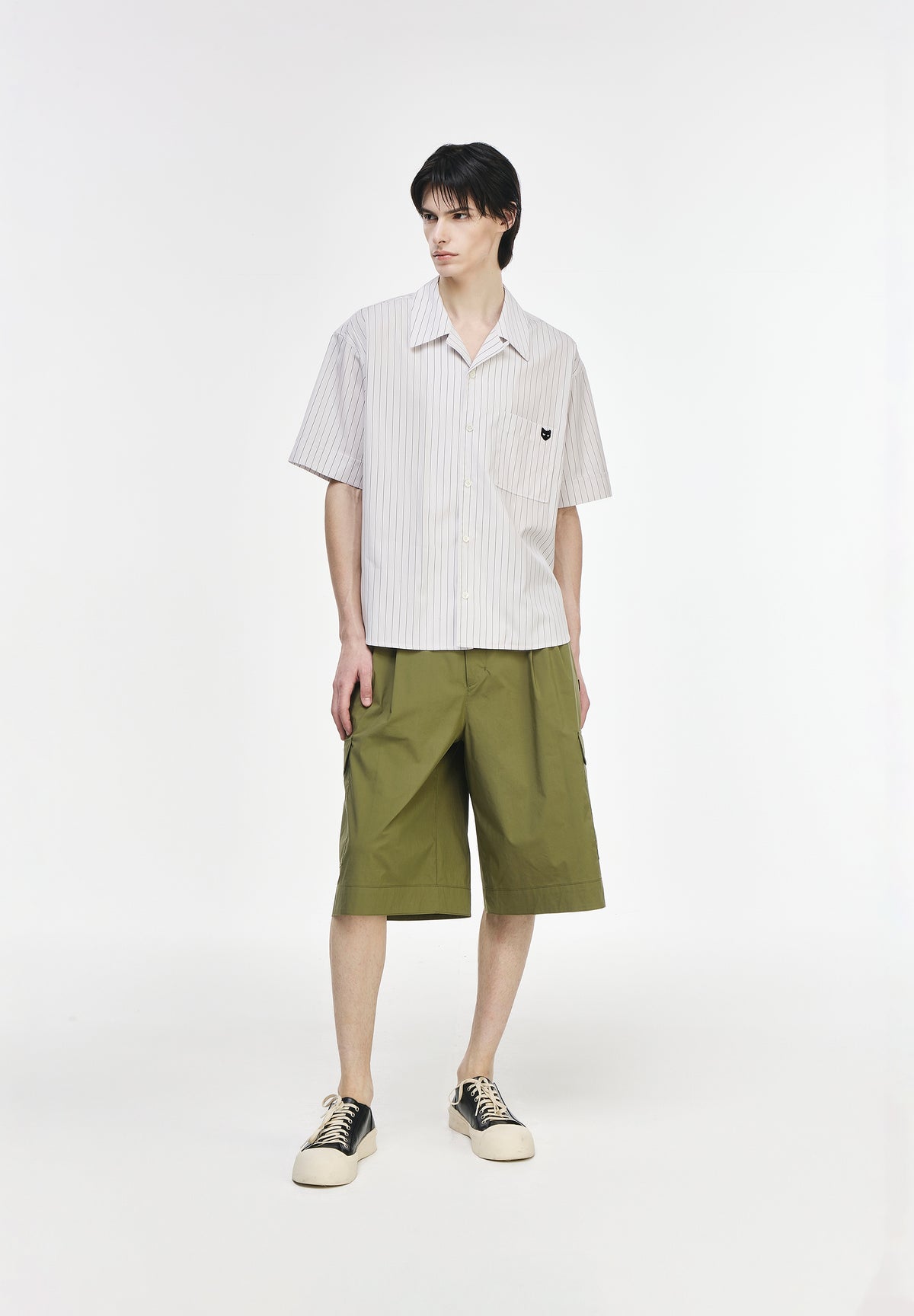 MULTI STRIPE OPEN COLLAR SHIRT