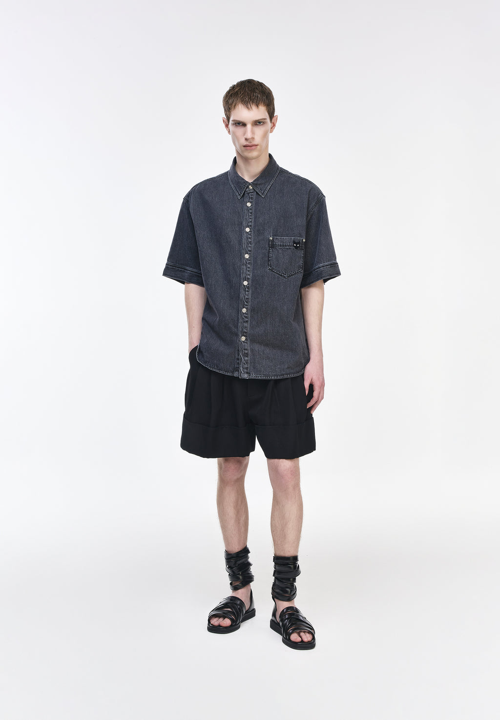 PANTHER DENIM HALF SHIRT