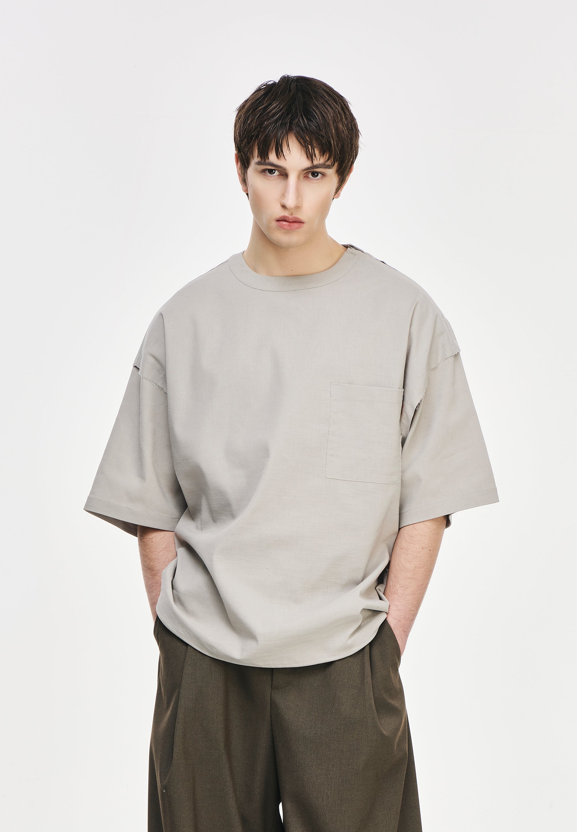 POLYPTYCH WOVEN T SHIRT