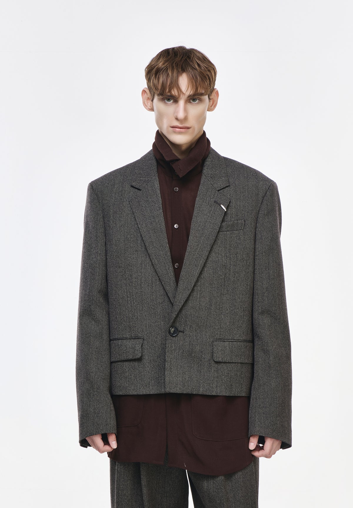 ARTISANAL ONE BUTTON CROPPED BLAZER
