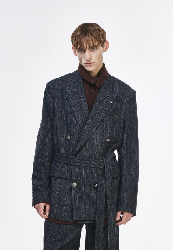 BLAZER CROISÉ RAYURES ARTISANALES