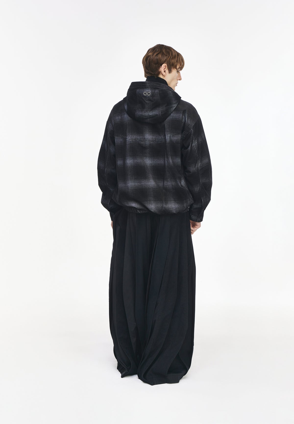 VELVET CHECK HOOD JUMPER