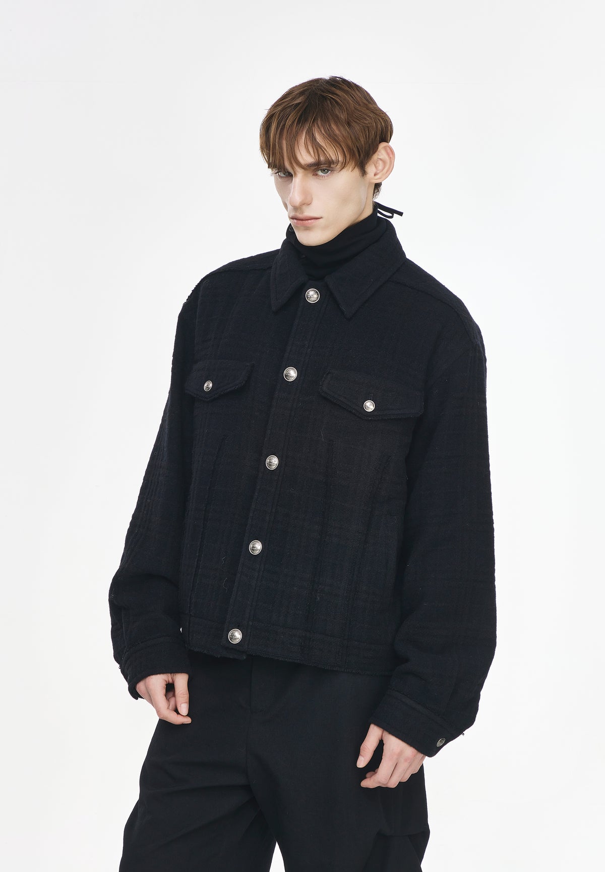 BRUSHED WOOL PADDED JACKET