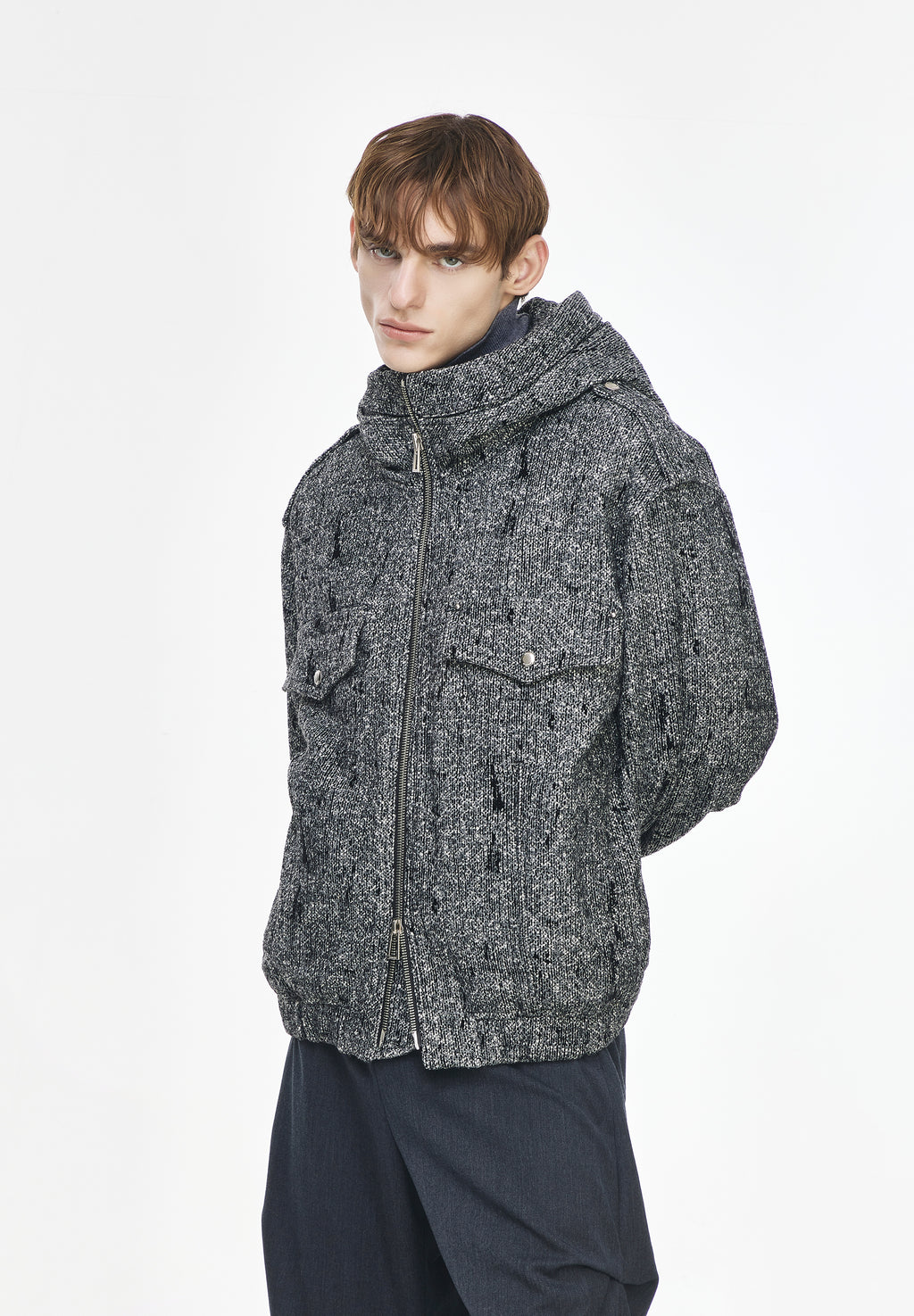 TWEED HOOD JUMPER