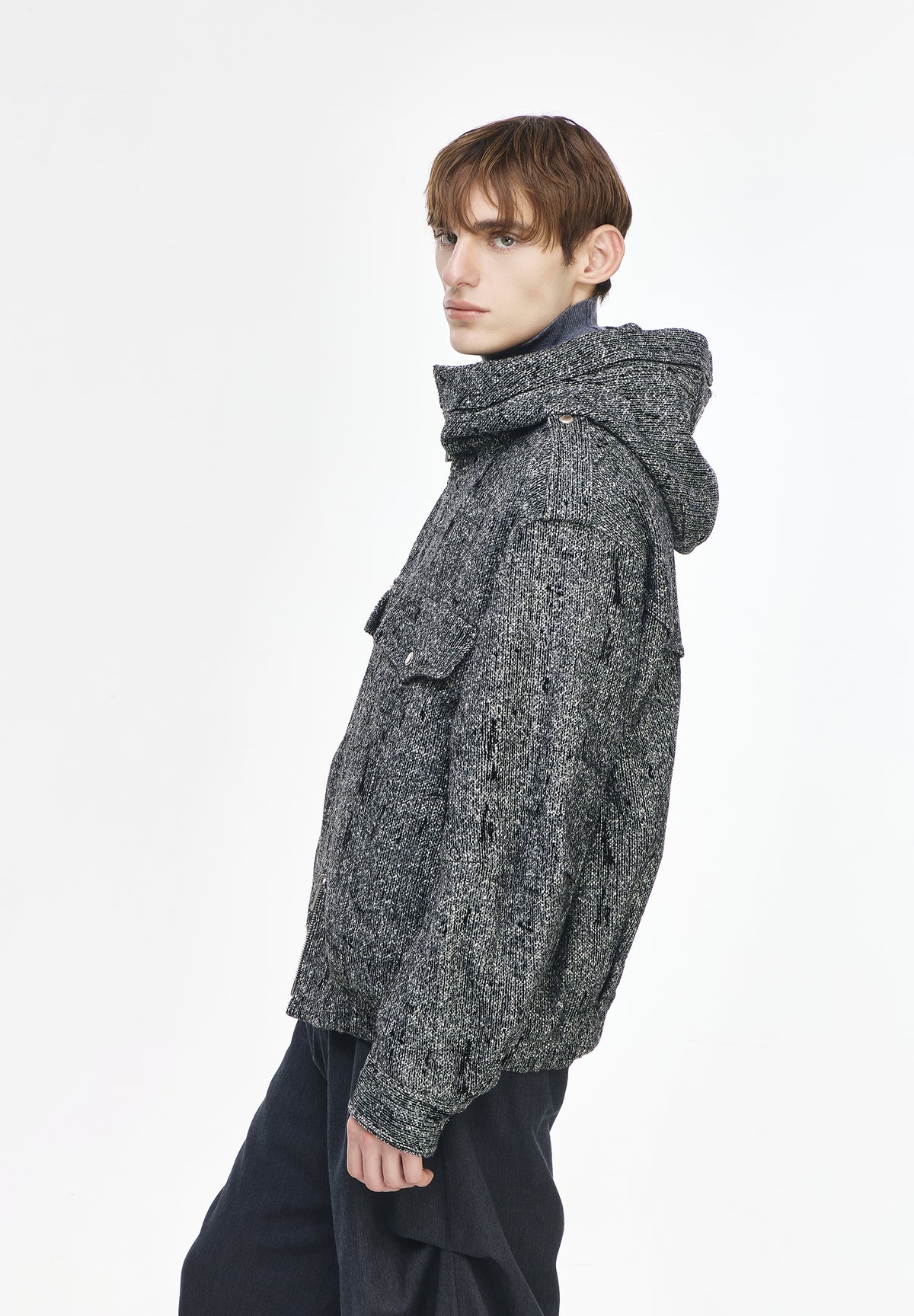 TWEED HOOD JUMPER