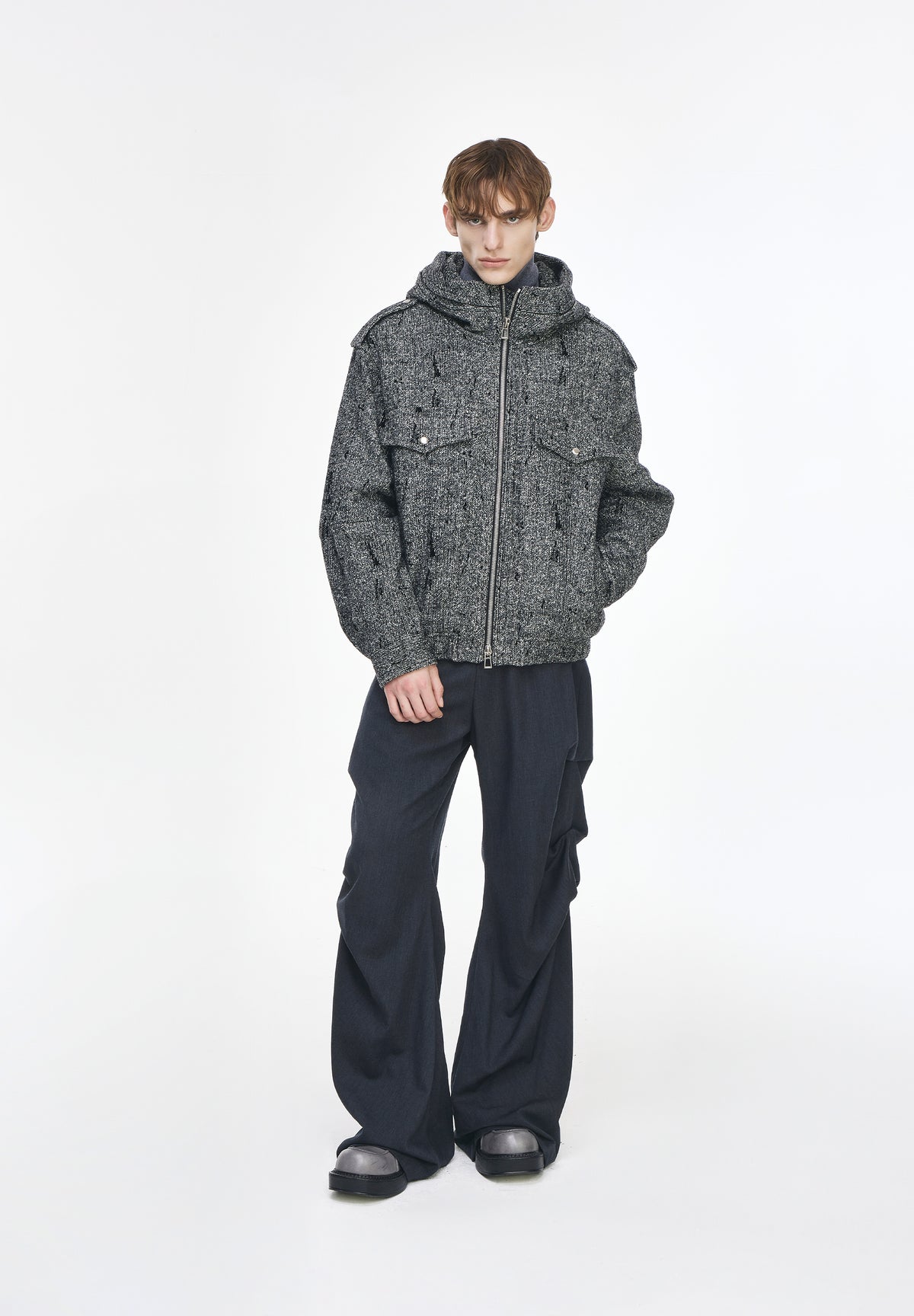 TWEED HOOD JUMPER